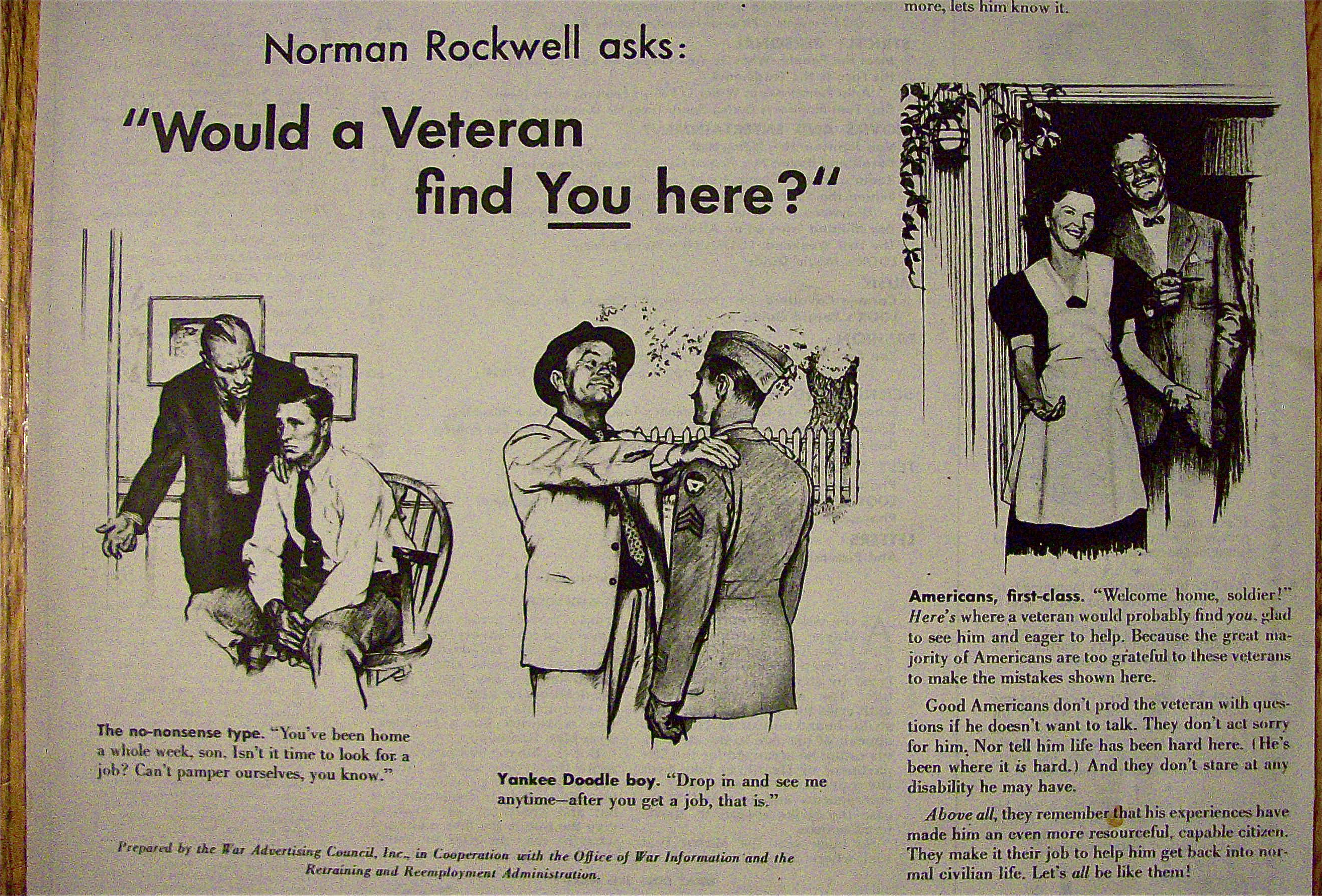 1945 Veteran Ad By Norman Rockwell