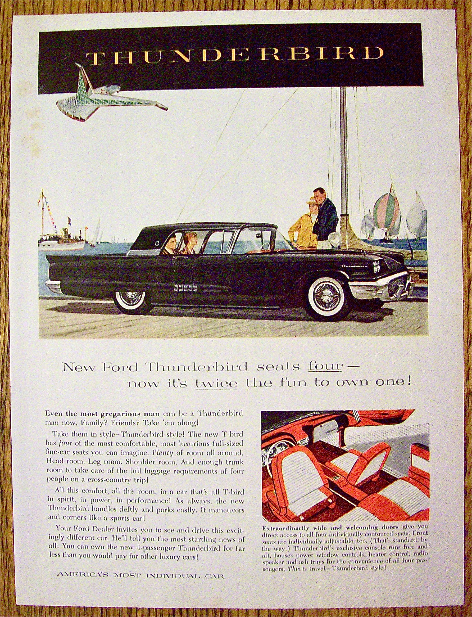 1958 Ford Thunderbird with Four Seats