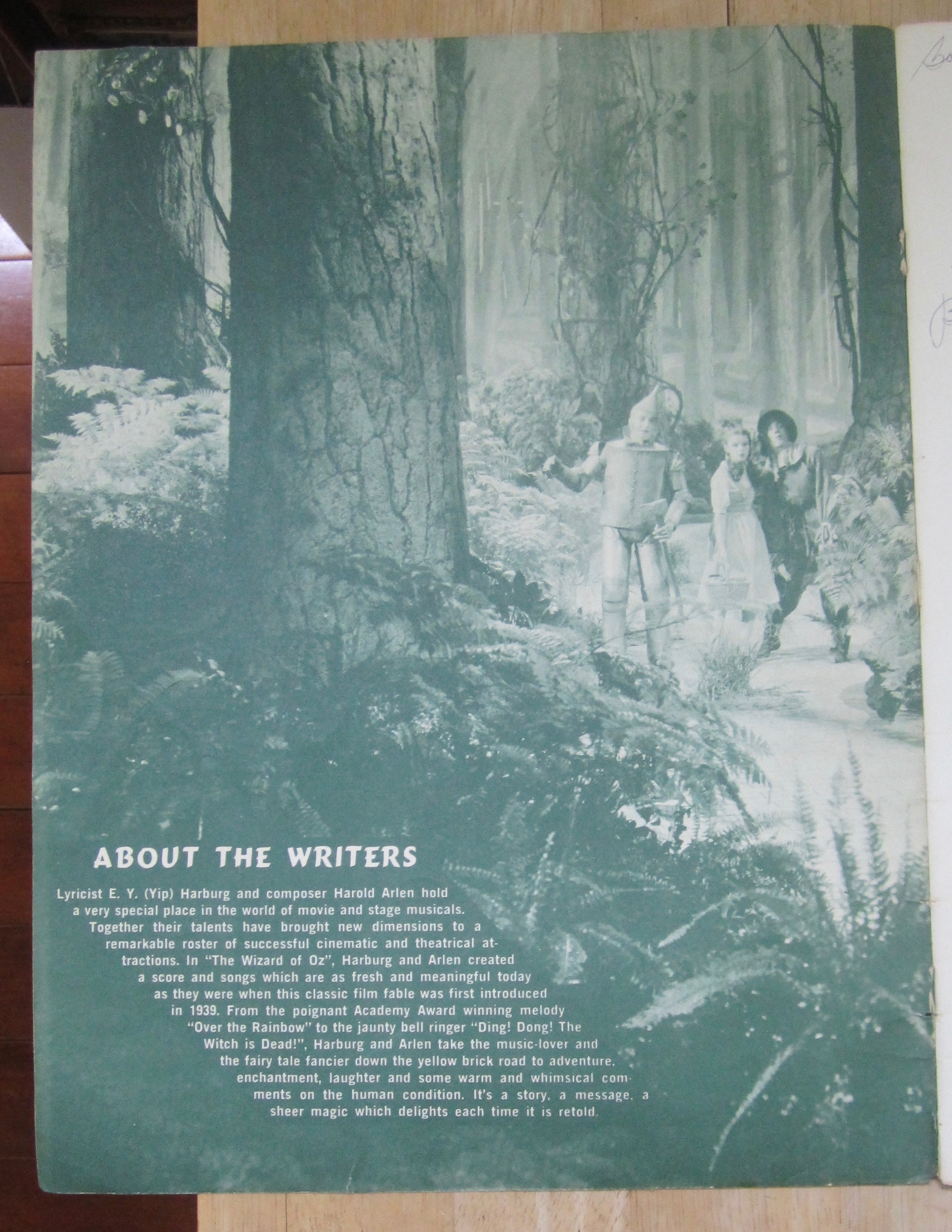 Sheet Music Book of 1972 The Wizard Of Oz