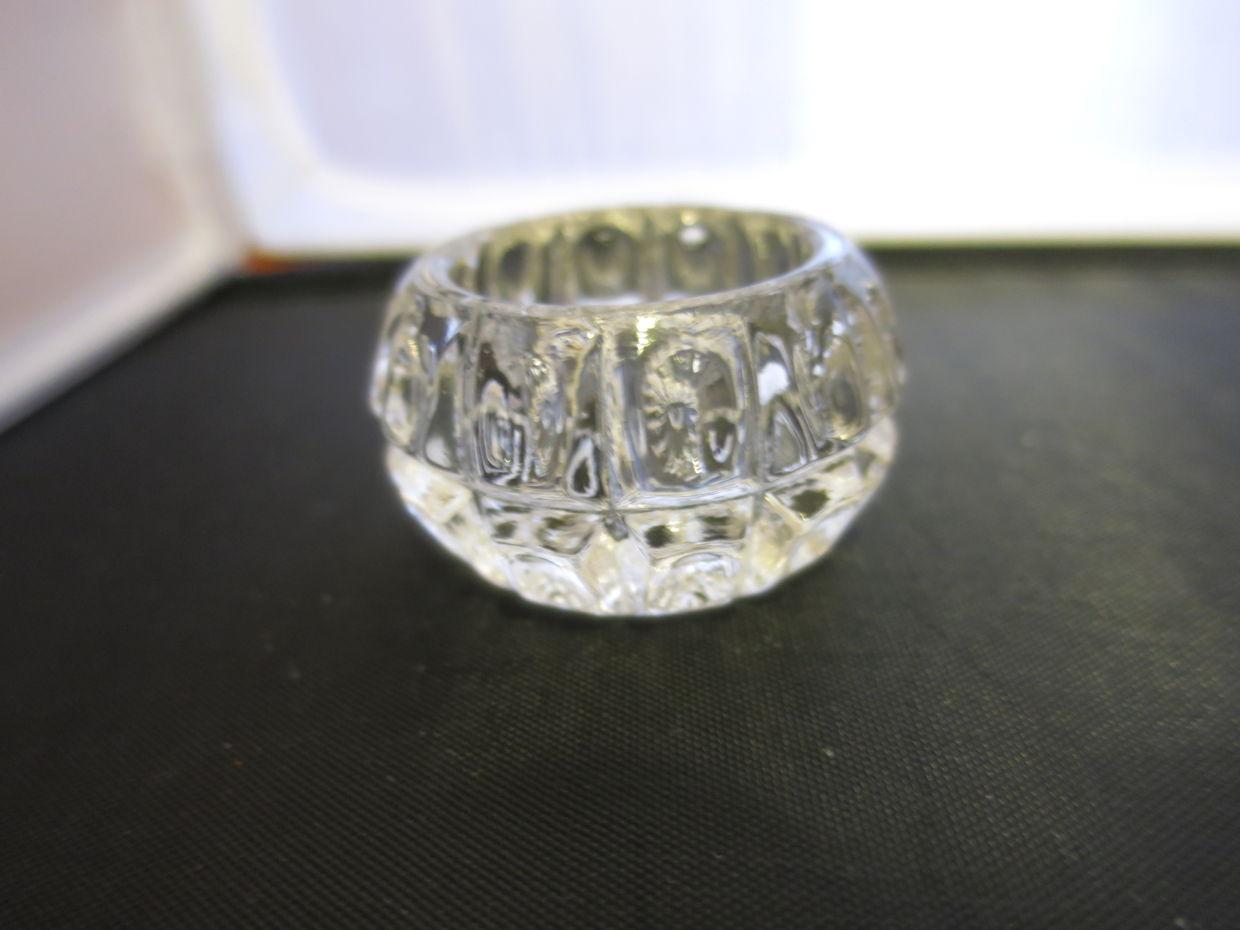 Paden City Clear Baby Thumb Print Open Salt Cellar