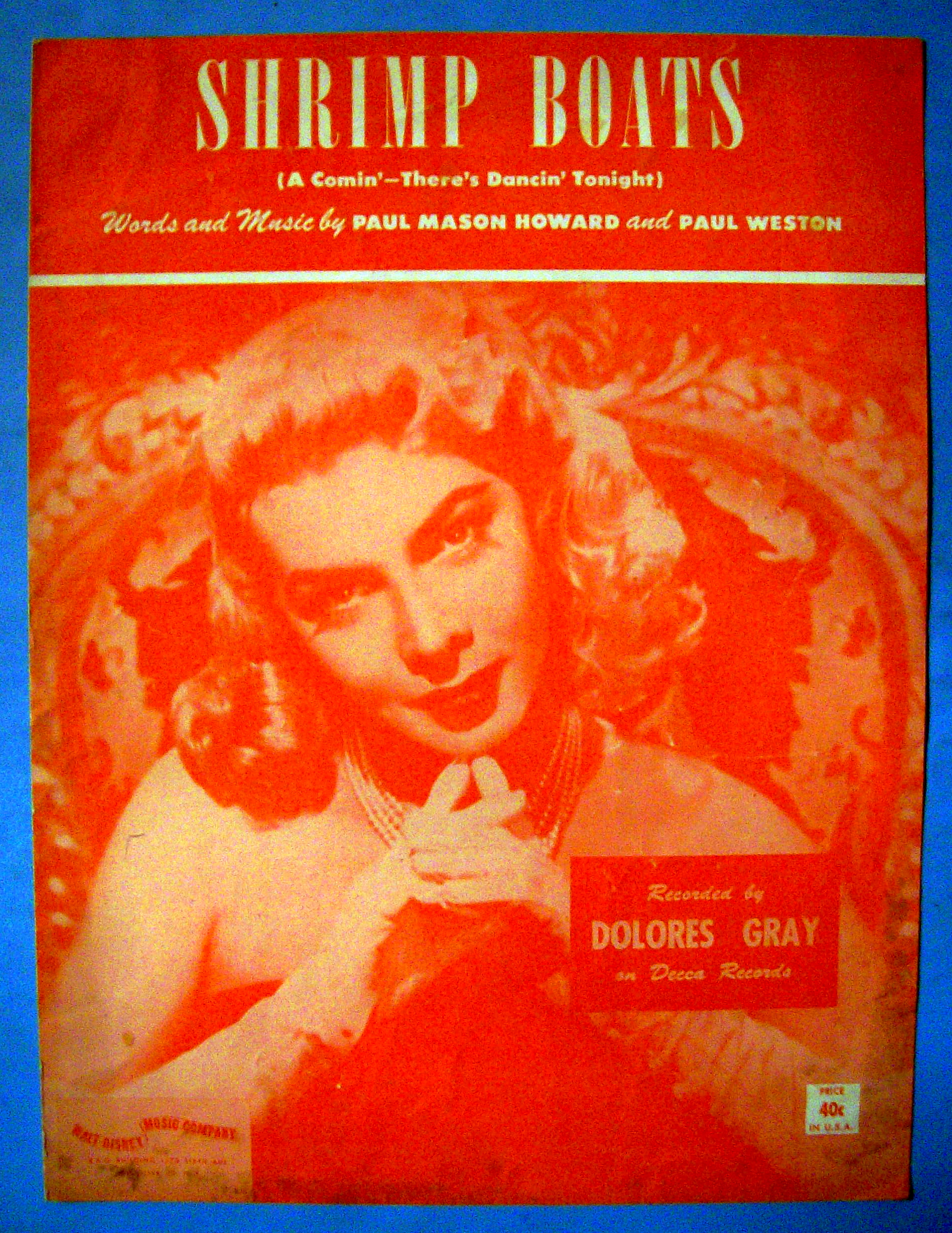 Sheet Music For 1951 Shrimp Boats