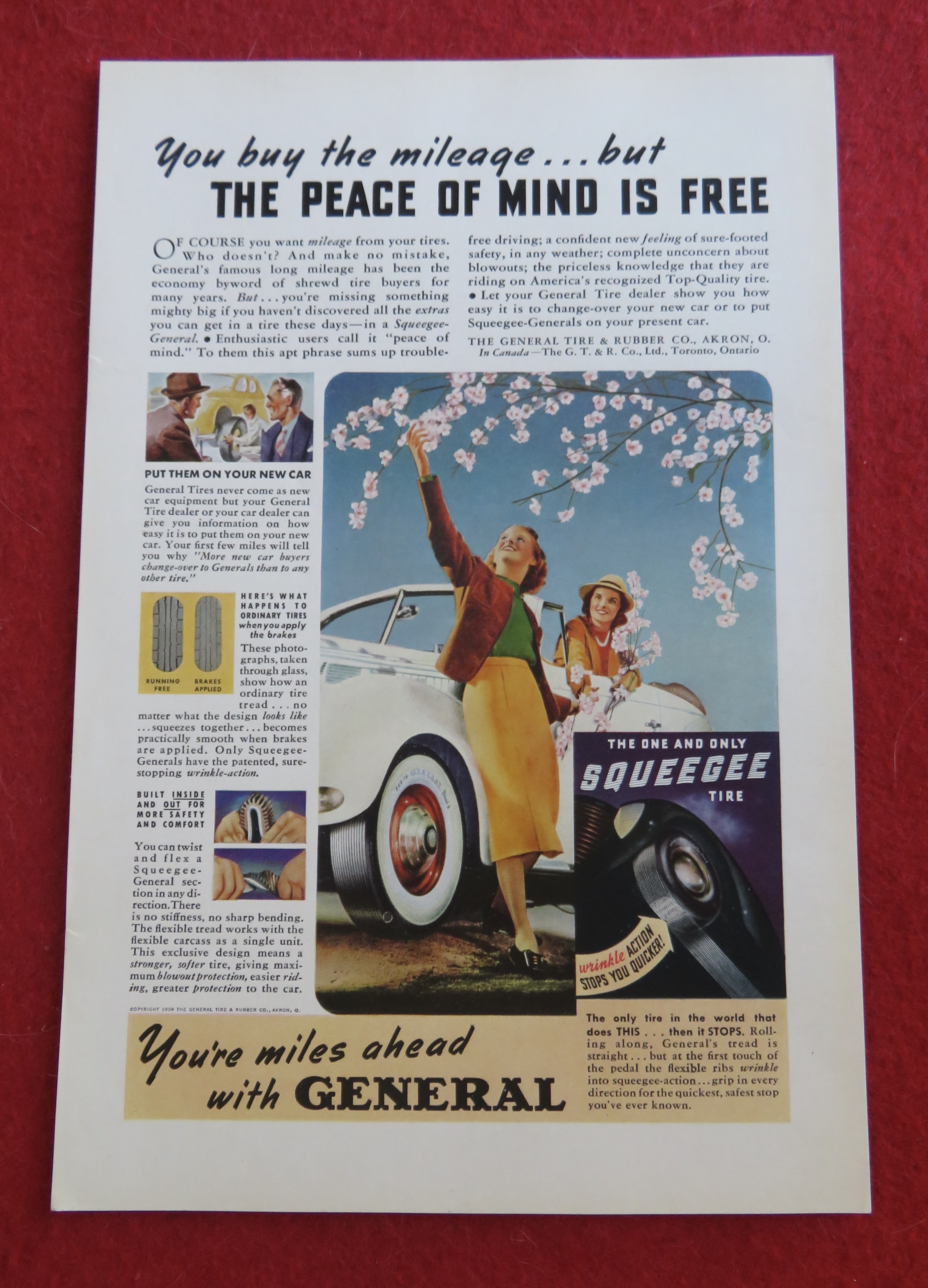 1939 General Tires with Two Girls & Picking Flowers