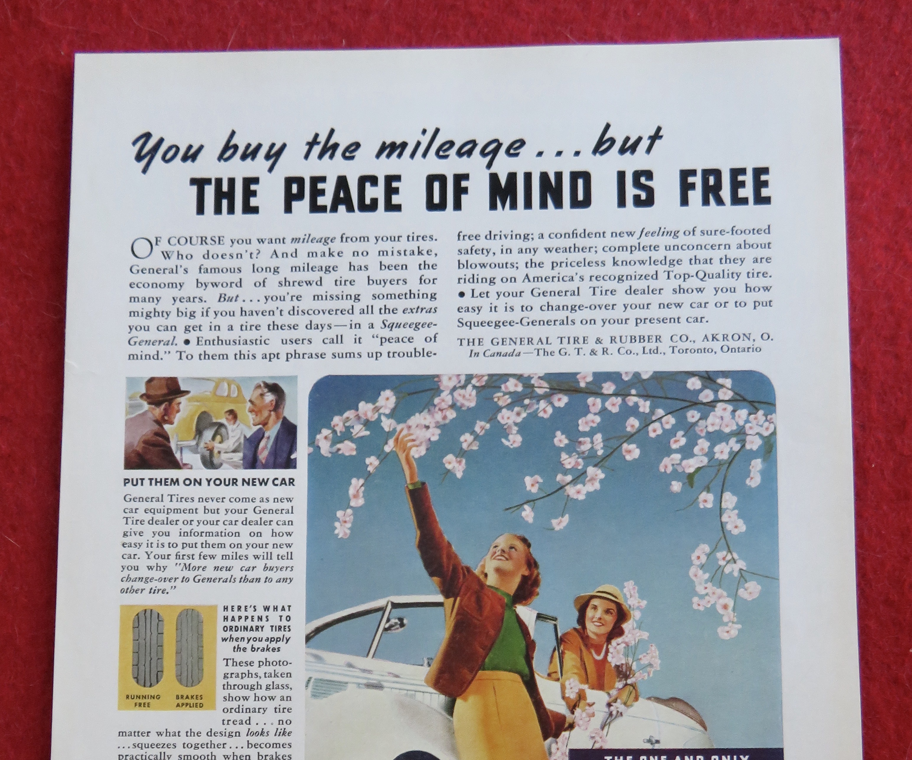 1939 General Tires with Two Girls & Picking Flowers
