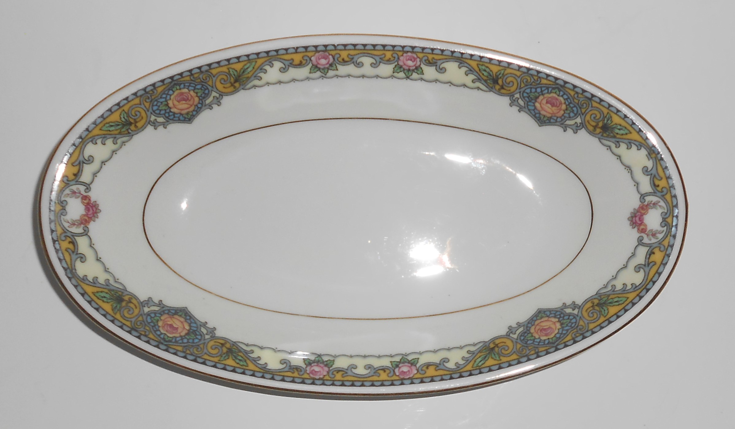 Eamag Porcelain China Bavaria EAM16 Yellow Band Pink Ro