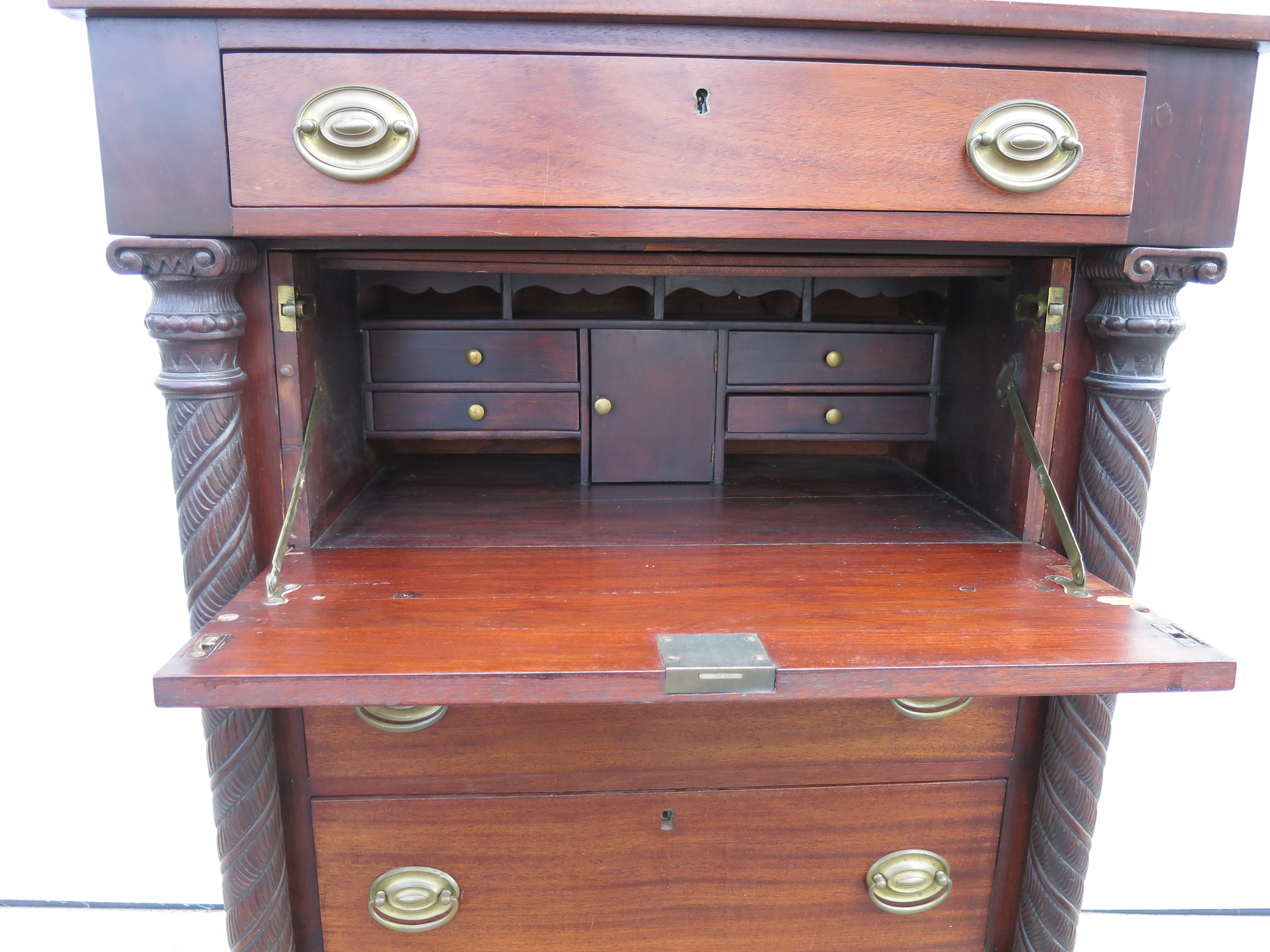 Antique Butlers Desk Dresser Chest Claw Feet American