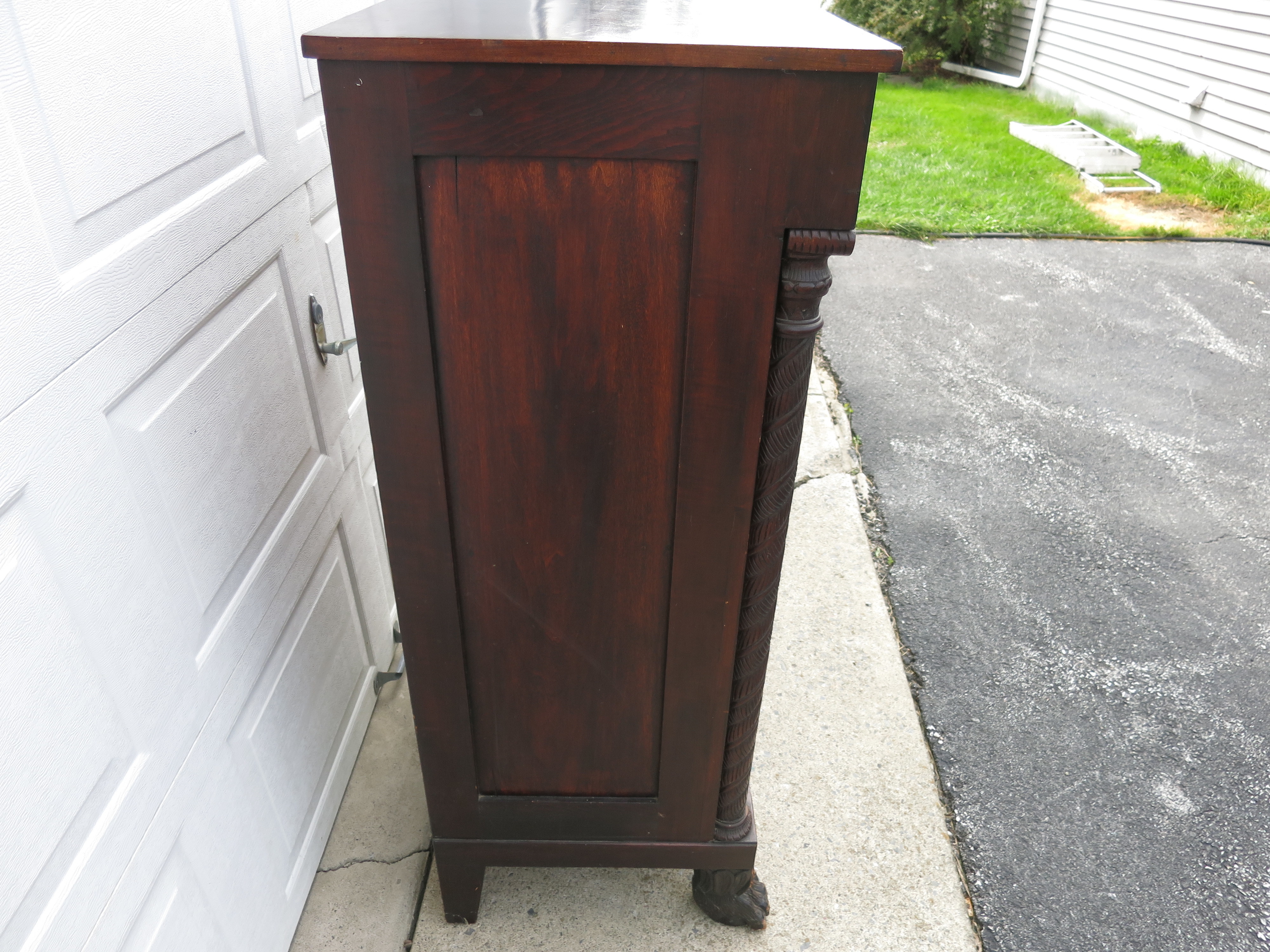 Antique Butlers Desk Dresser Chest Claw Feet American