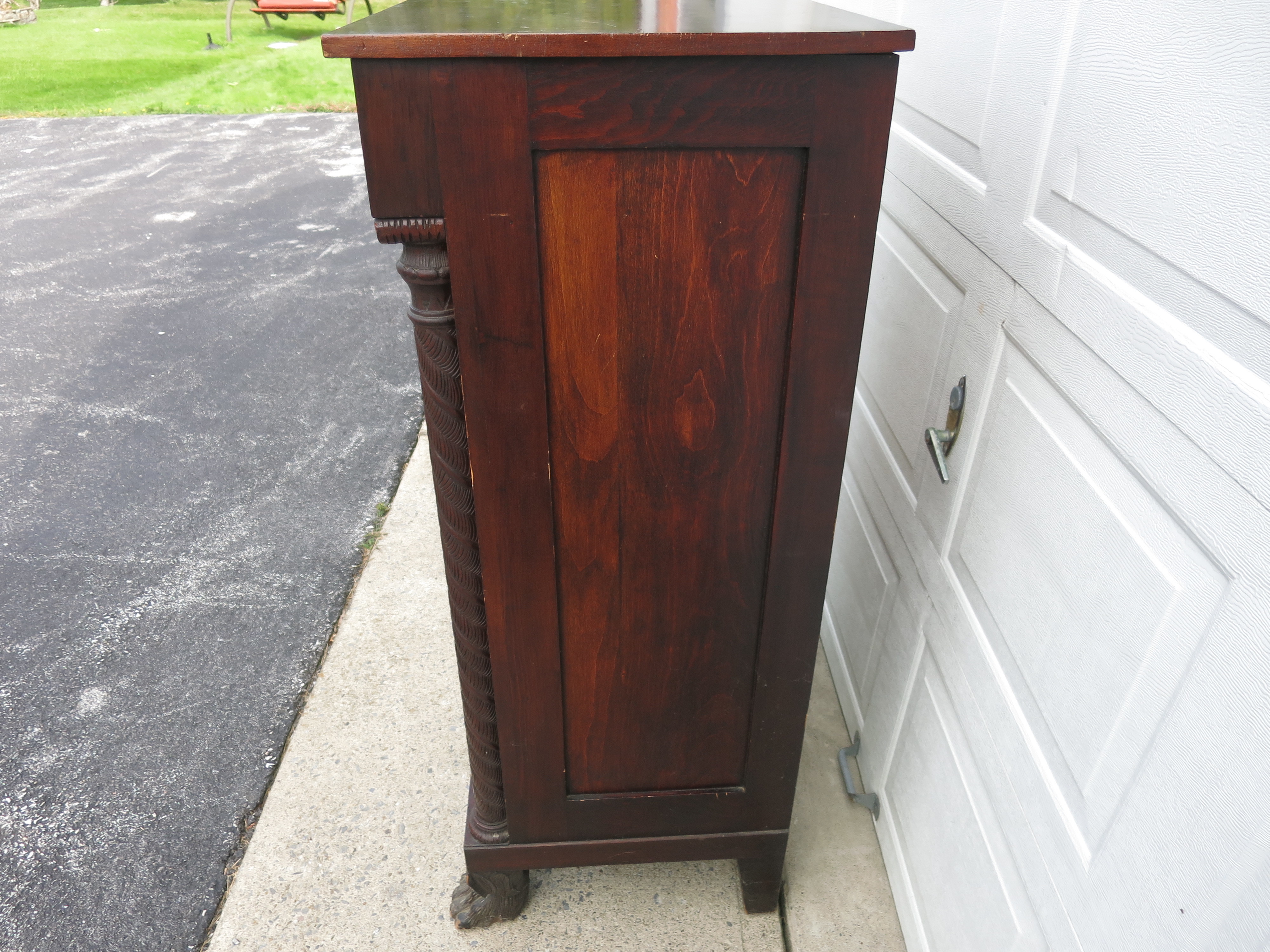 Antique Butlers Desk Dresser Chest Claw Feet American