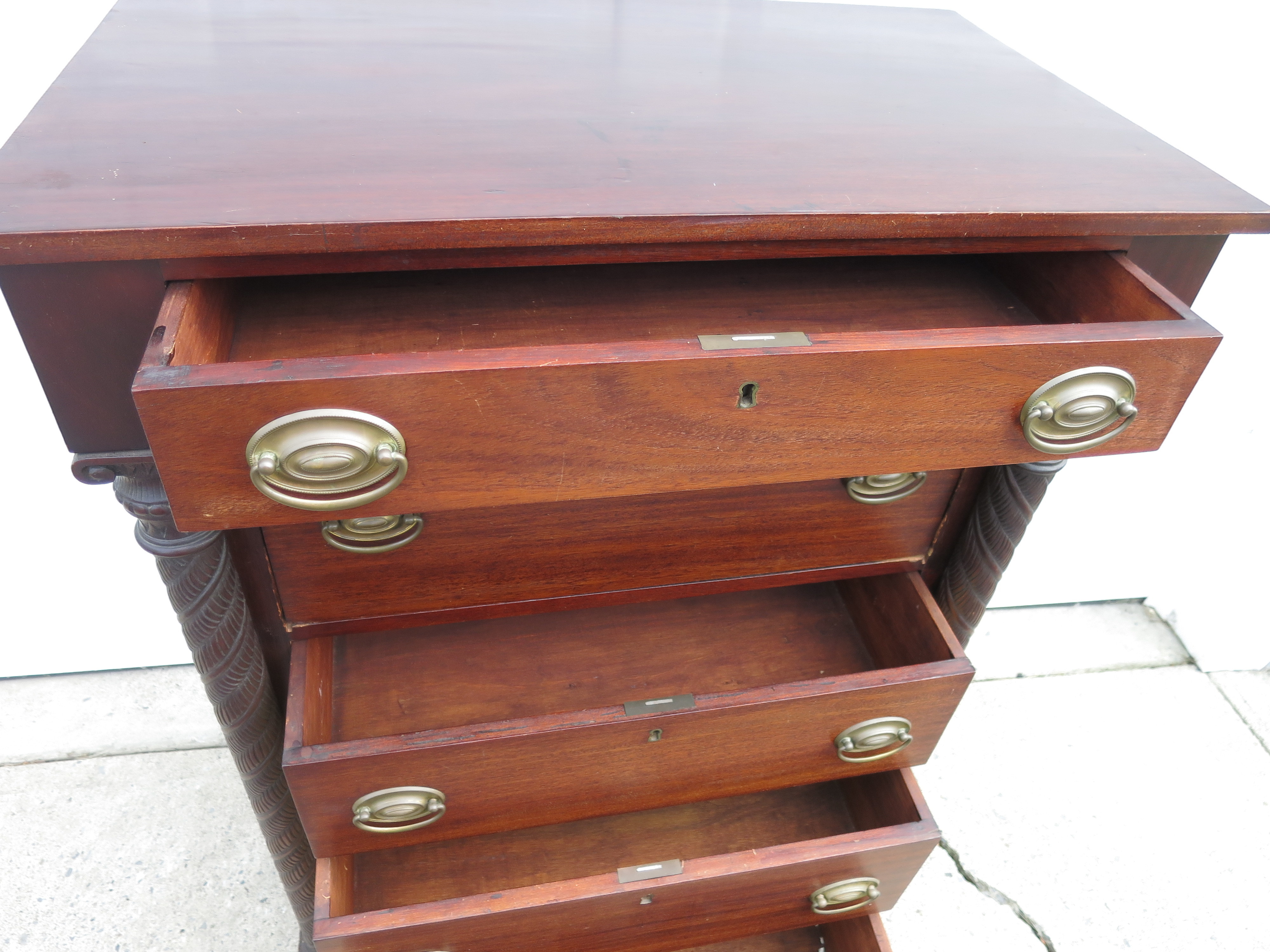 Antique Butlers Desk Dresser Chest Claw Feet American