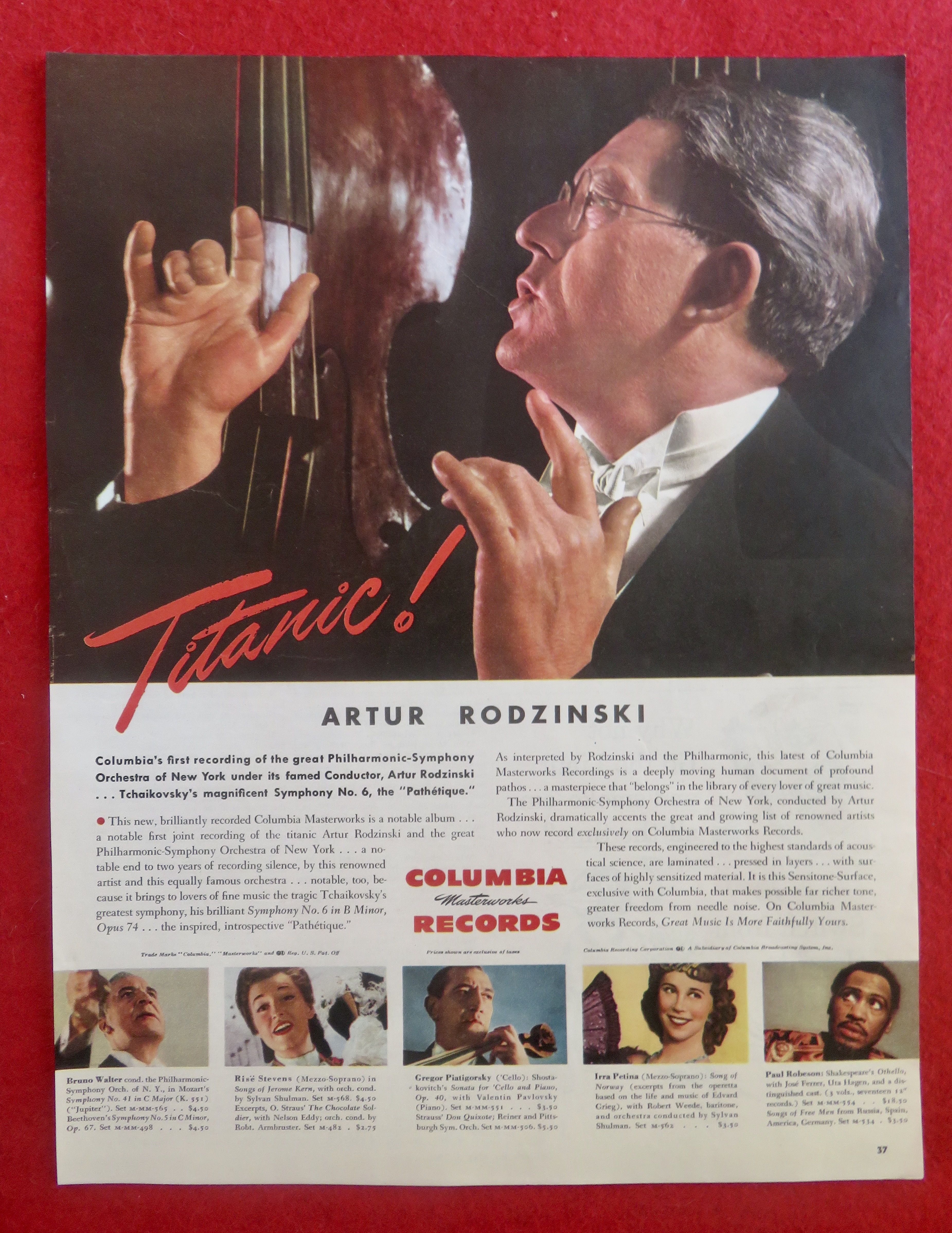 1950's Columbia Records with Conductor Artur Rodzinski