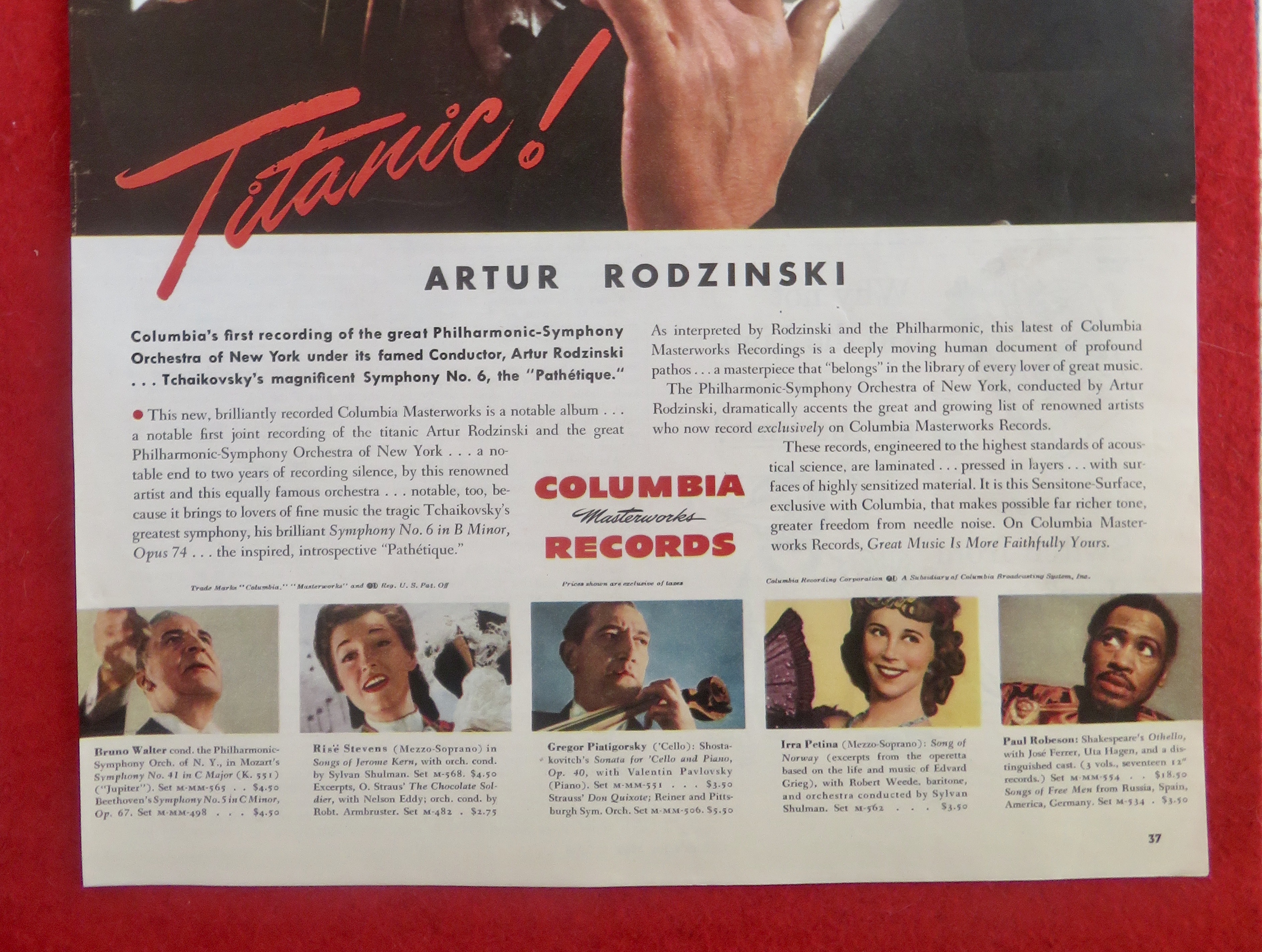 1950's Columbia Records with Conductor Artur Rodzinski