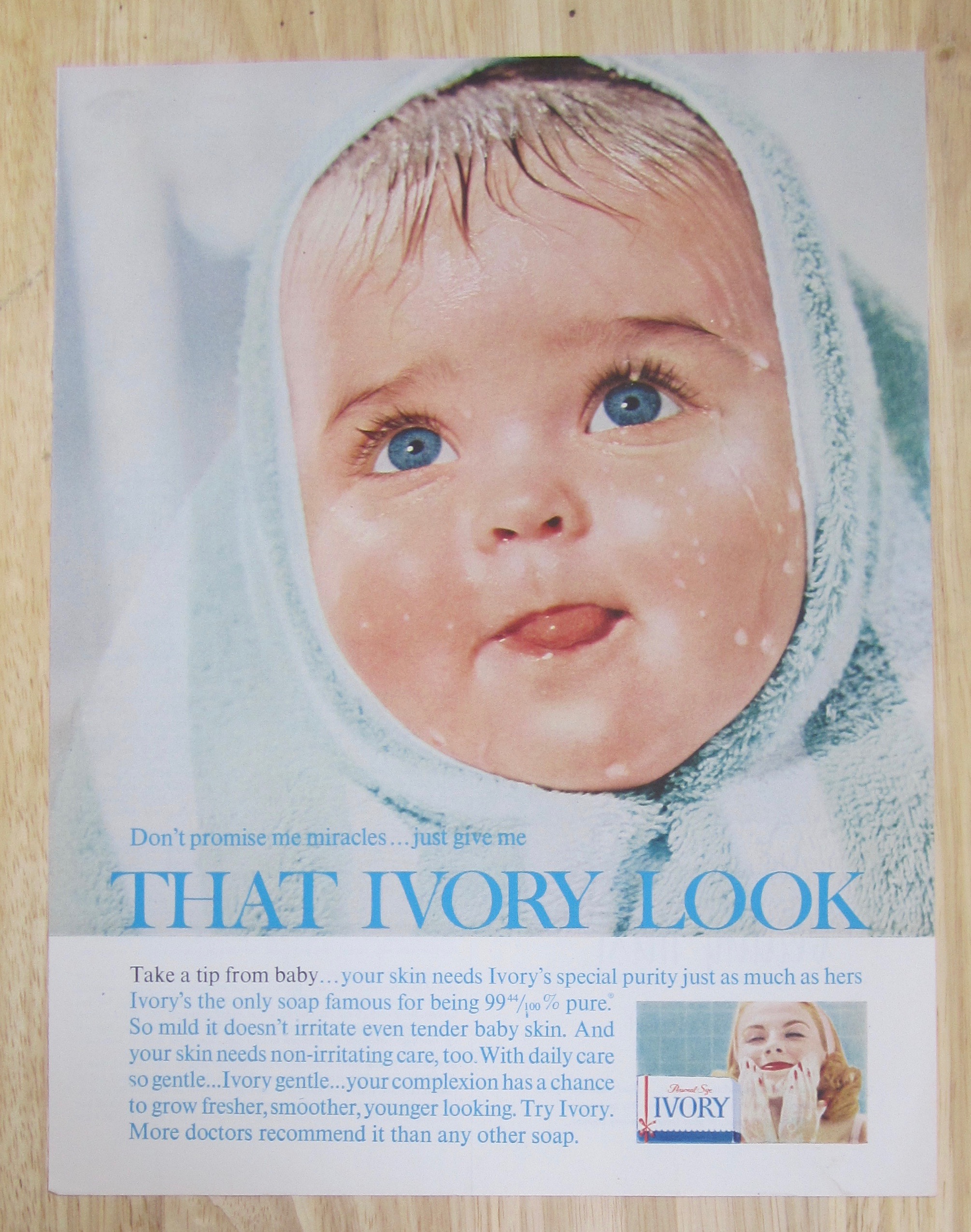 1963 Ivory Soap with Baby's Head Wrapped in a Towel