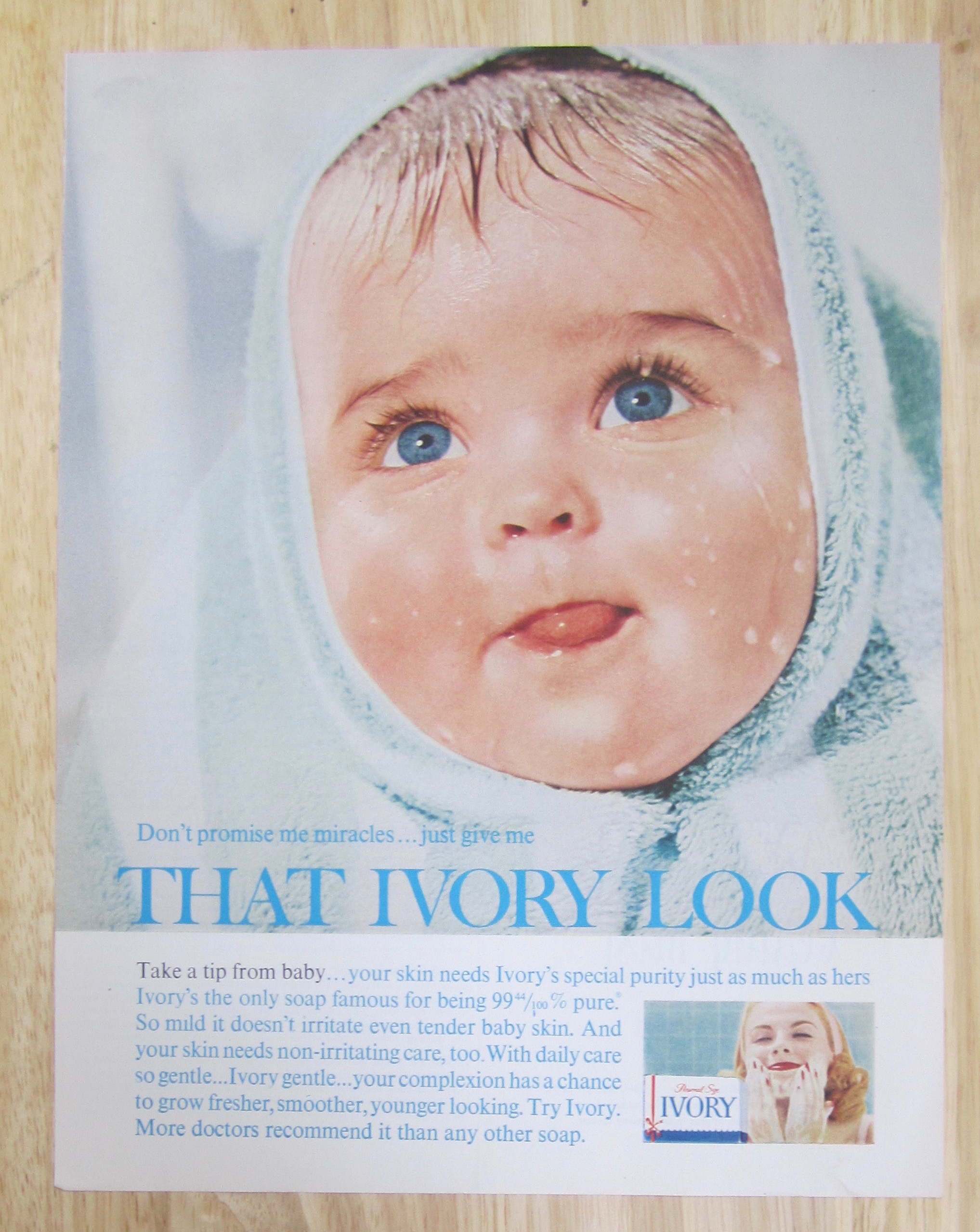 1963 Ivory Soap with Baby's Head Wrapped in a Towel