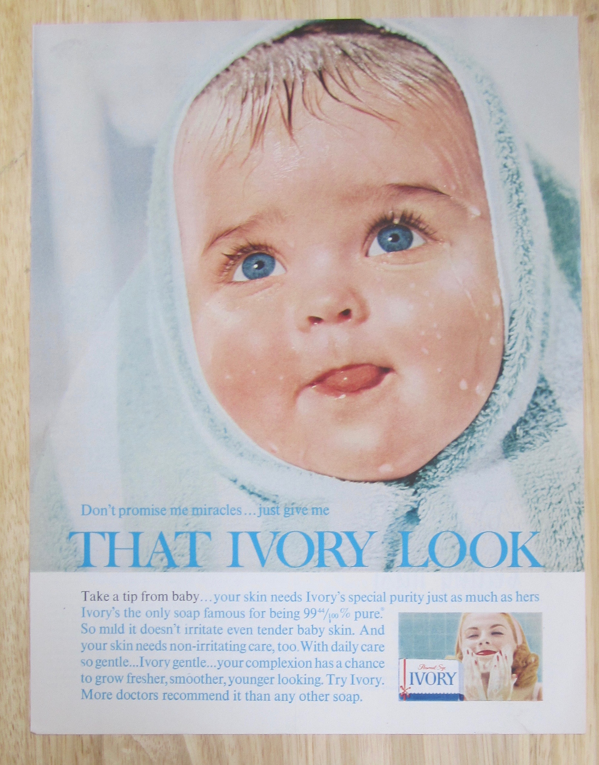 1963 Ivory Soap with Baby's Head Wrapped in a Towel