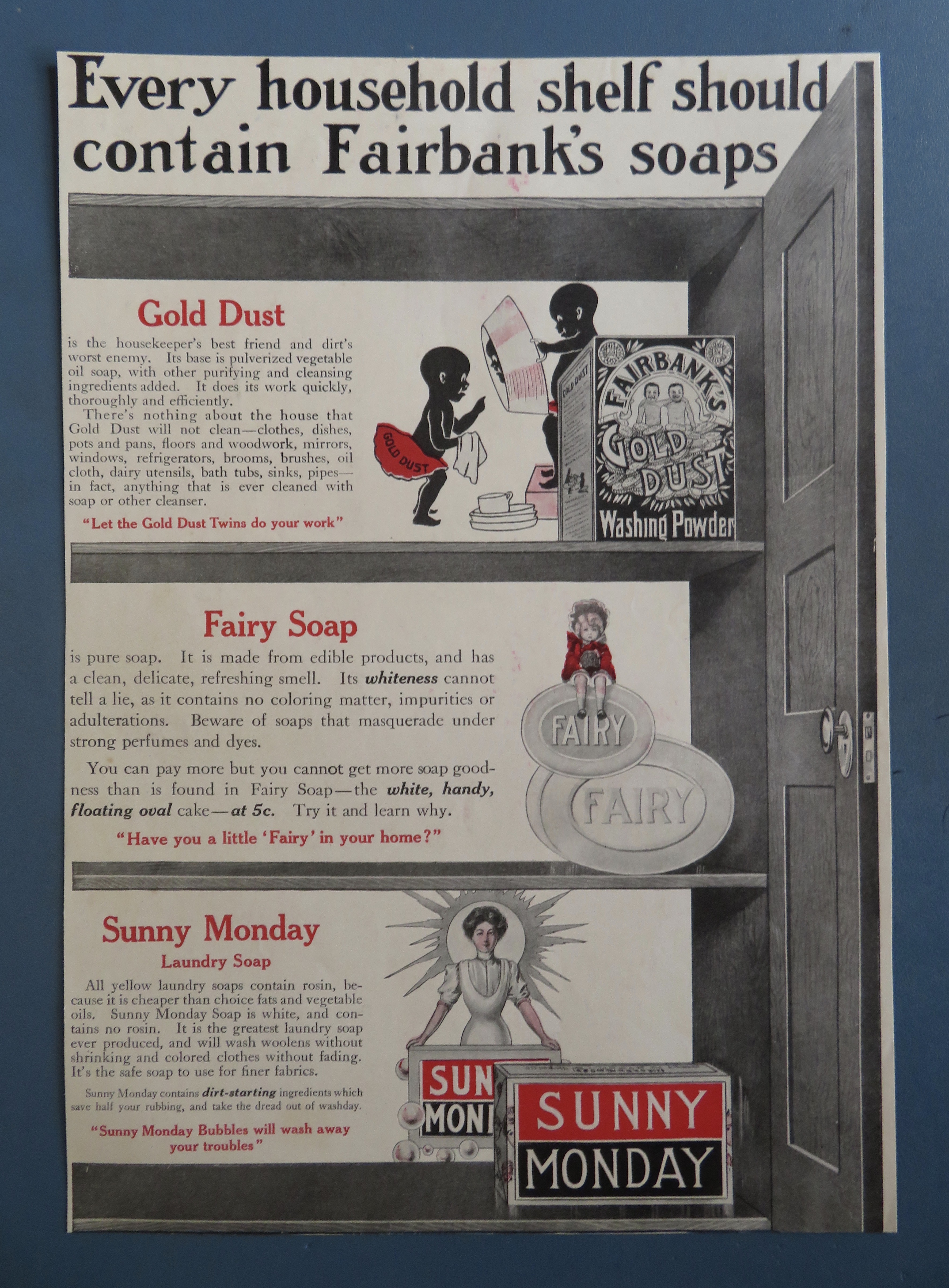 1910's Fairbank's Gold Dust Washing Powder w/Twins