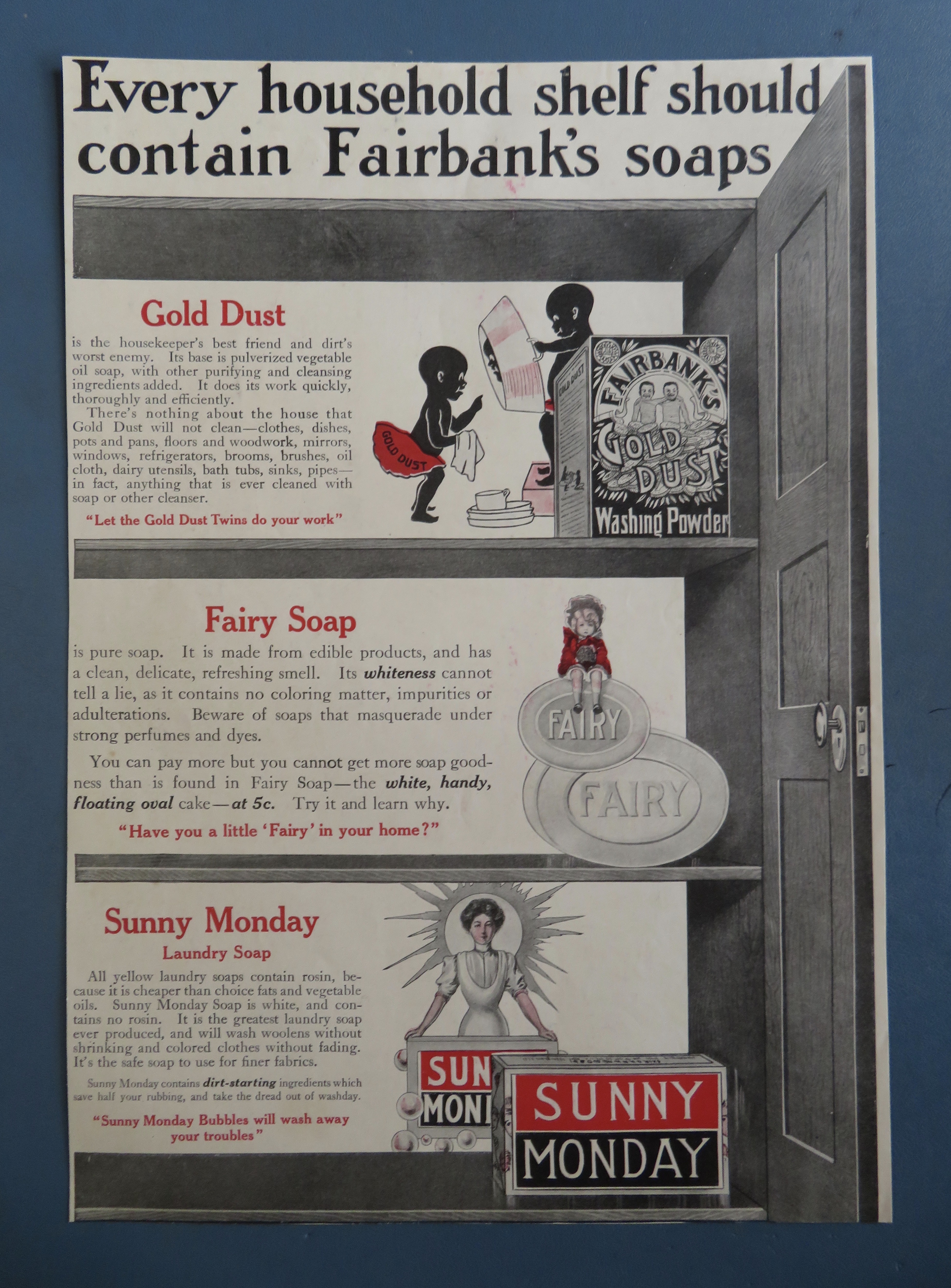 1910's Fairbank's Gold Dust Washing Powder w/Twins