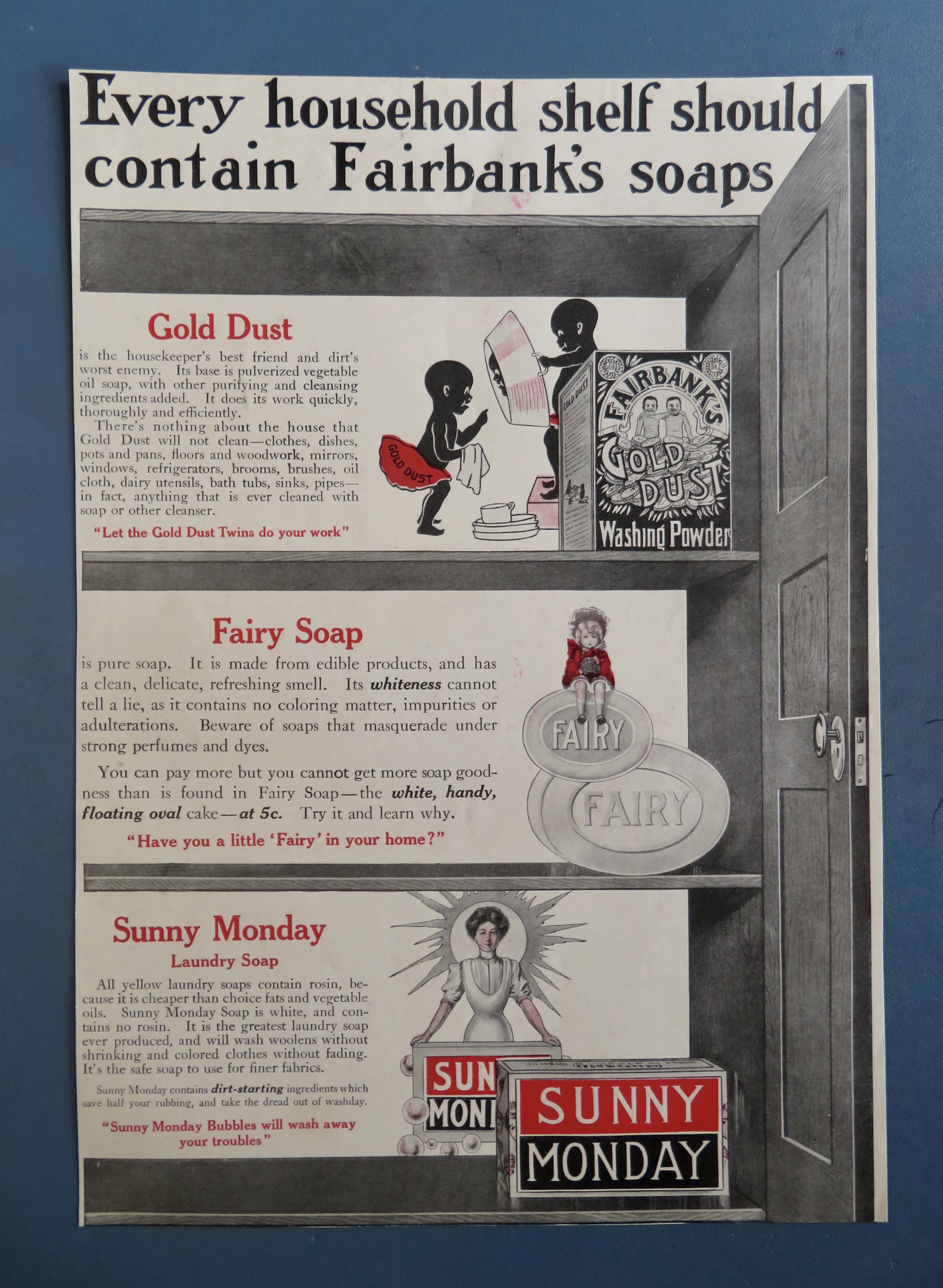 1910's Fairbank's Gold Dust Washing Powder w/Twins