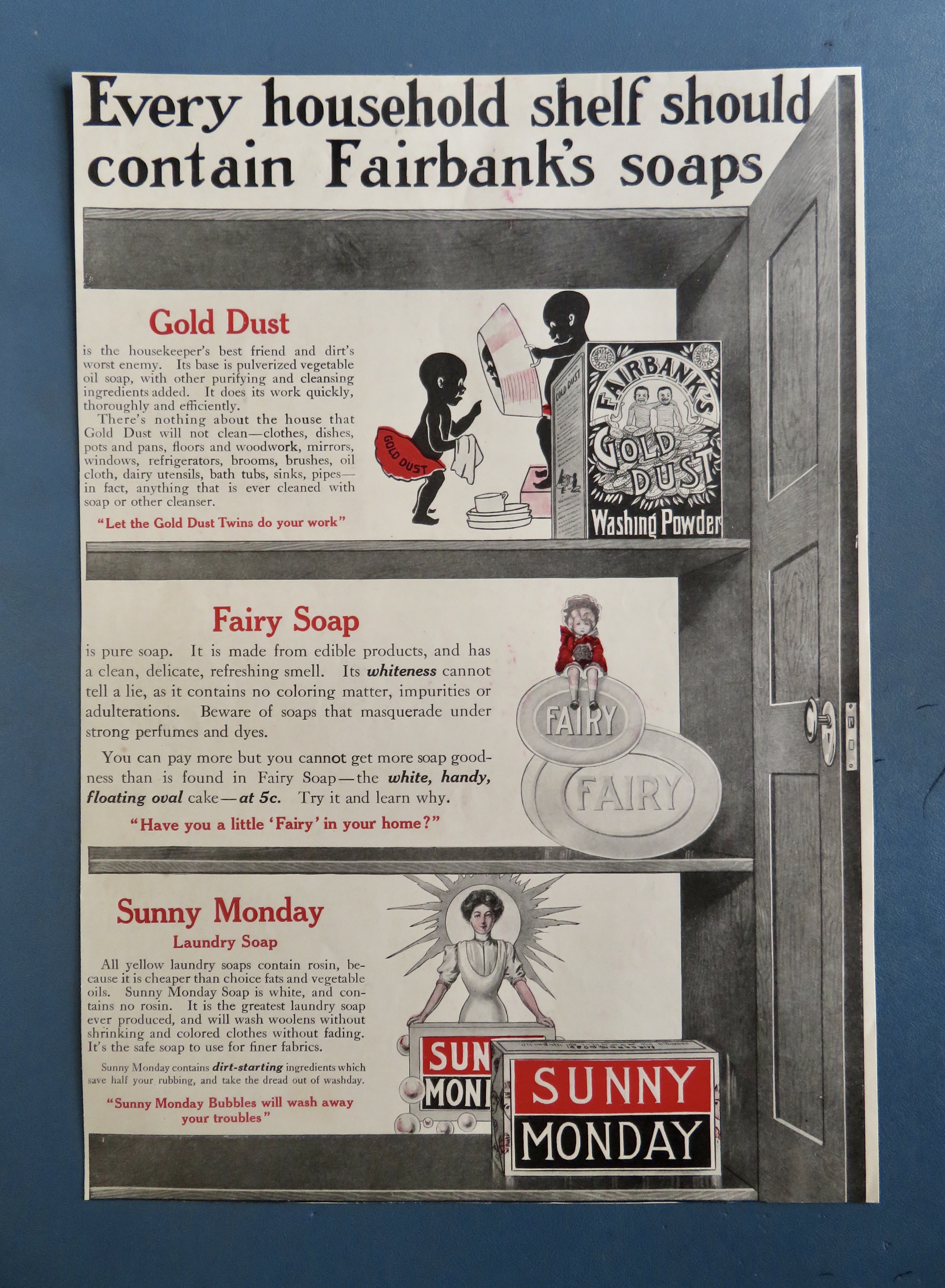 1910's Fairbank's Gold Dust Washing Powder w/Twins