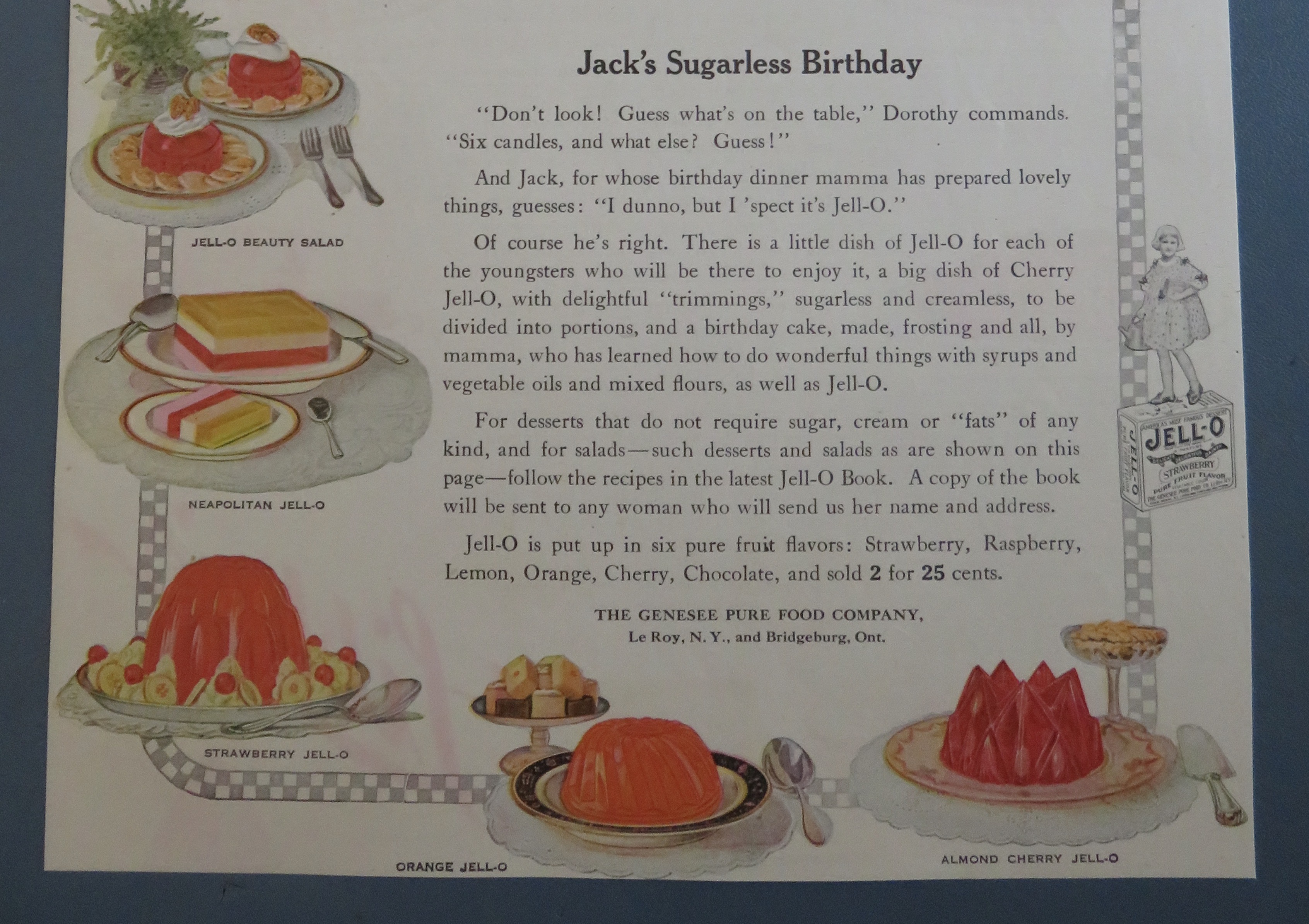 1918 Jell-O with Girl Covering Boy's Eyes