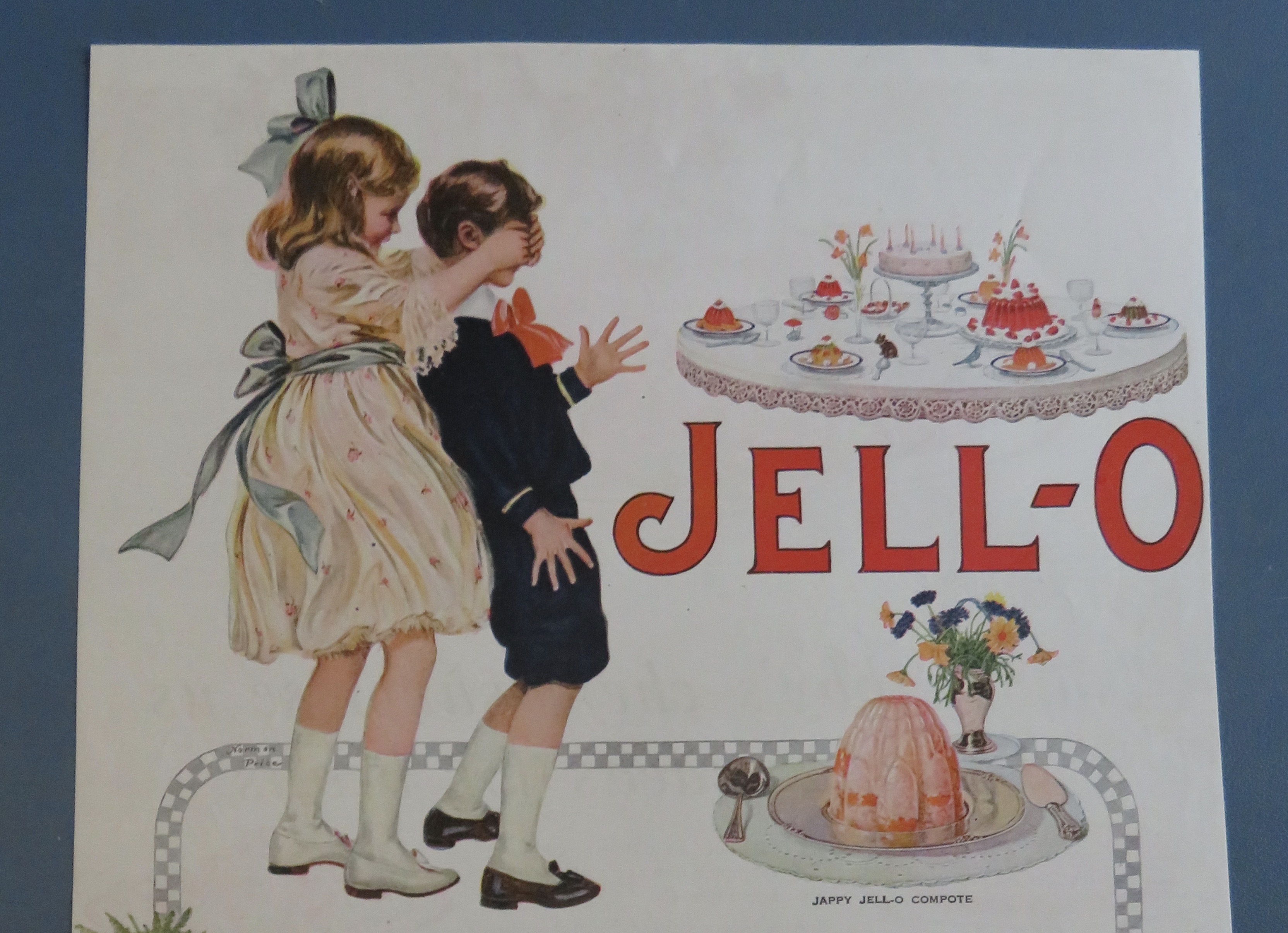 1918 Jell-O with Girl Covering Boy's Eyes