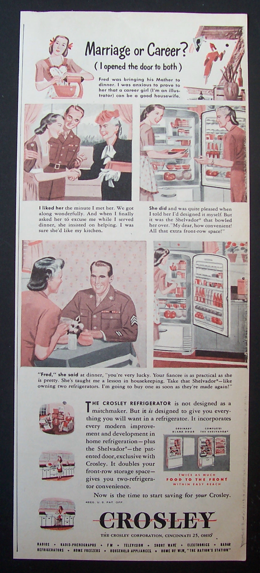 1945  Crosley  Refrigerator