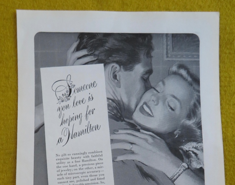 1950 Hamilton Watch With Man & Woman Hugging