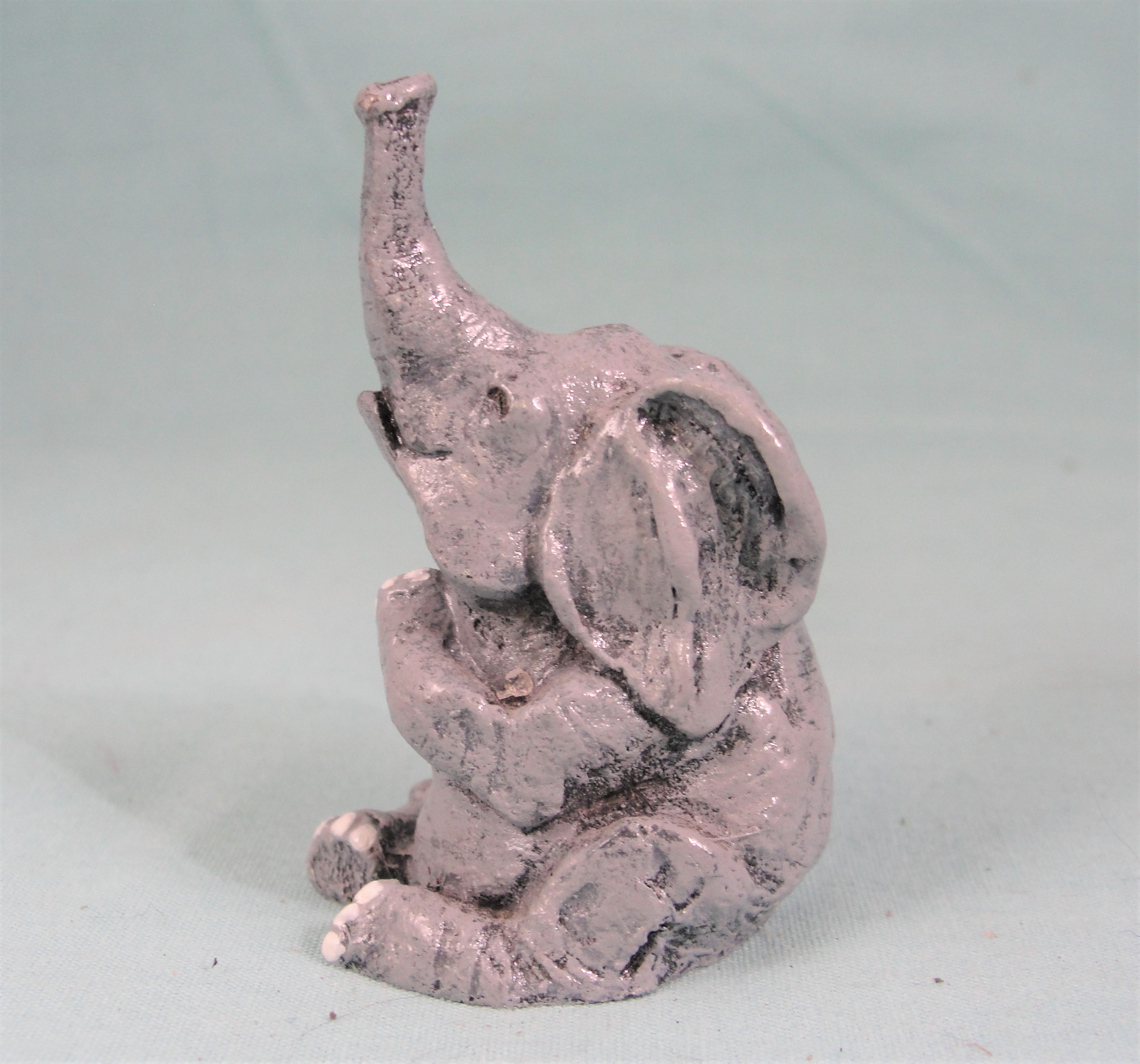Essex Metal Painted Miniature Sitting Baby Elephant