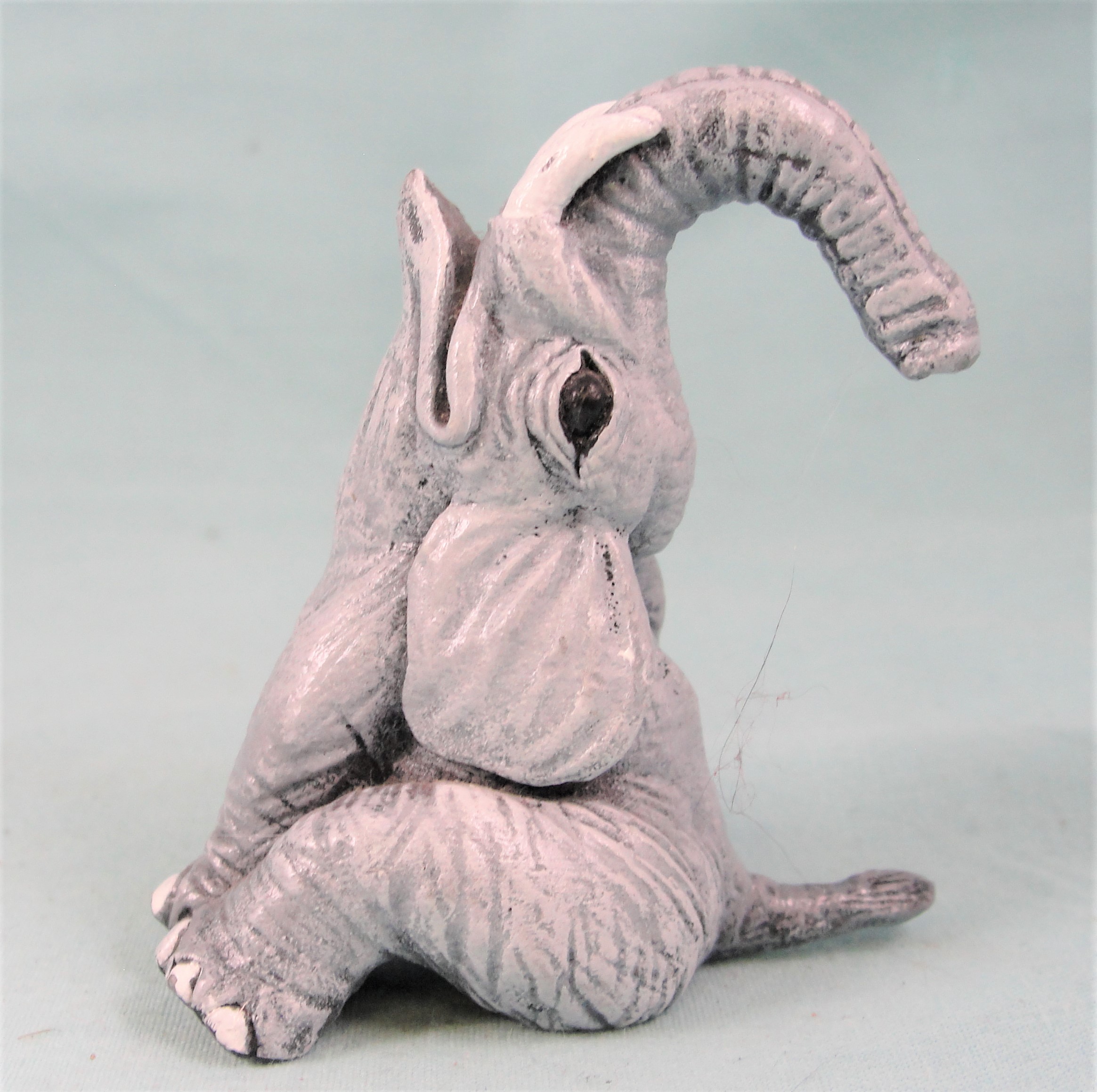 Essex Metal Painted Miniature Sitting Elephant