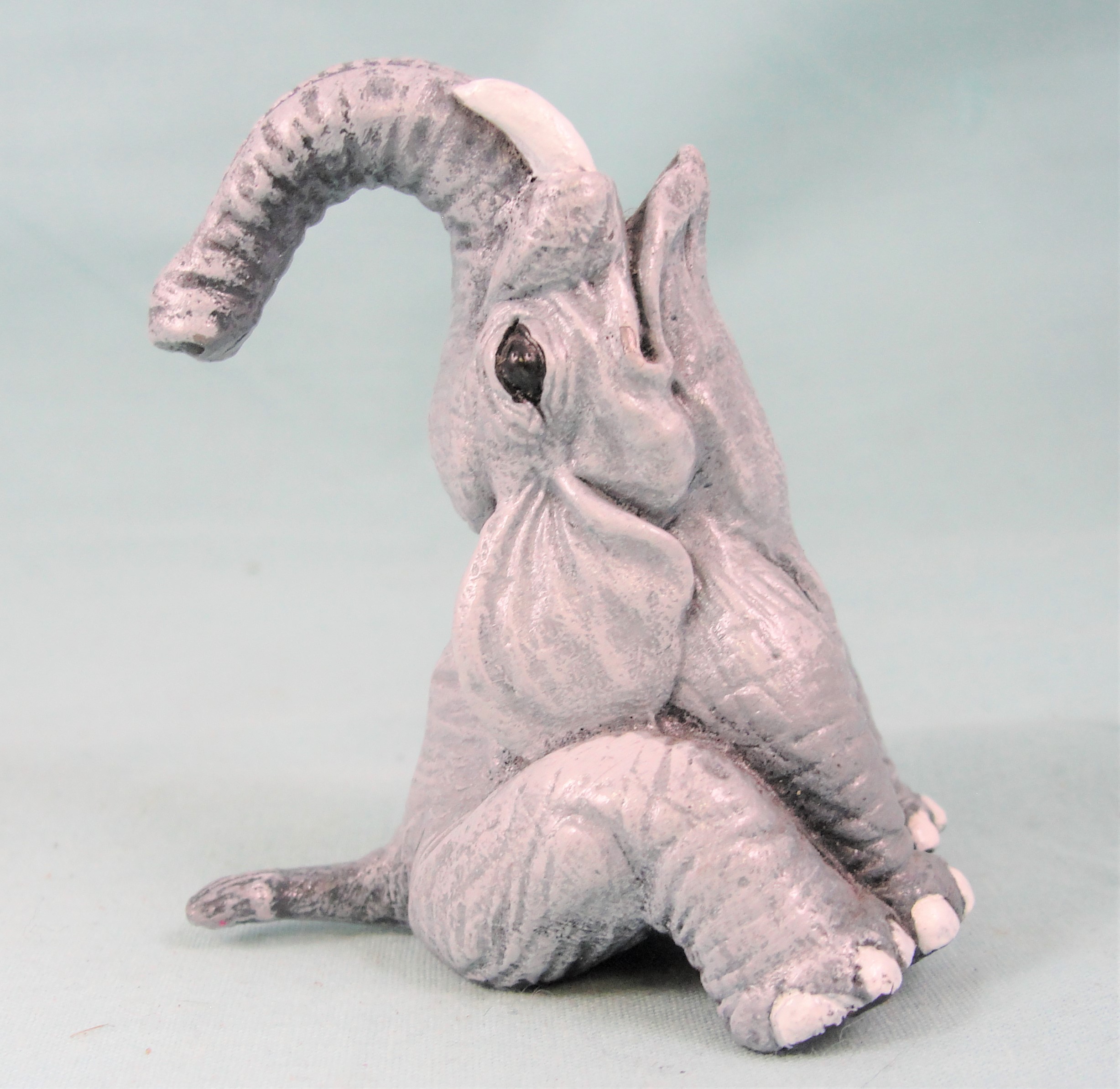Essex Metal Painted Miniature Sitting Elephant