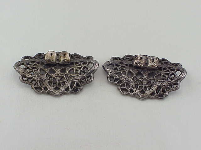 Art Nouveau Flower And Filigree Silver Tone Shoe Clips Shoe Ornaments