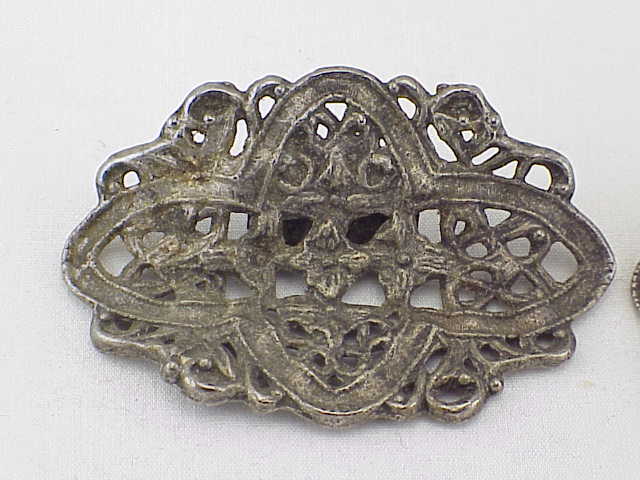 Art Nouveau Flower And Filigree Silver Tone Shoe Clips Shoe Ornaments