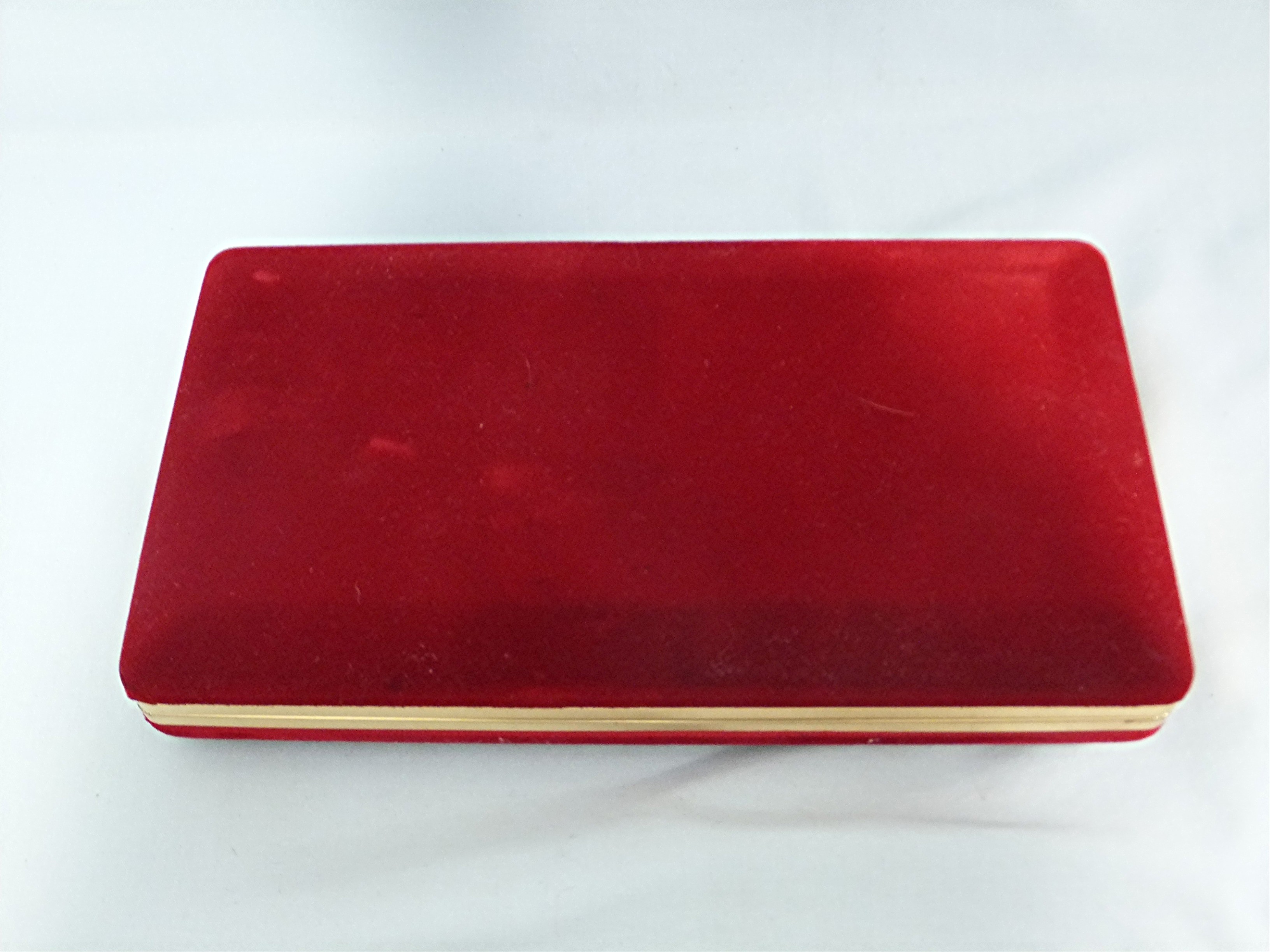 Red Velvet Cream Satin Lined Jewel Box