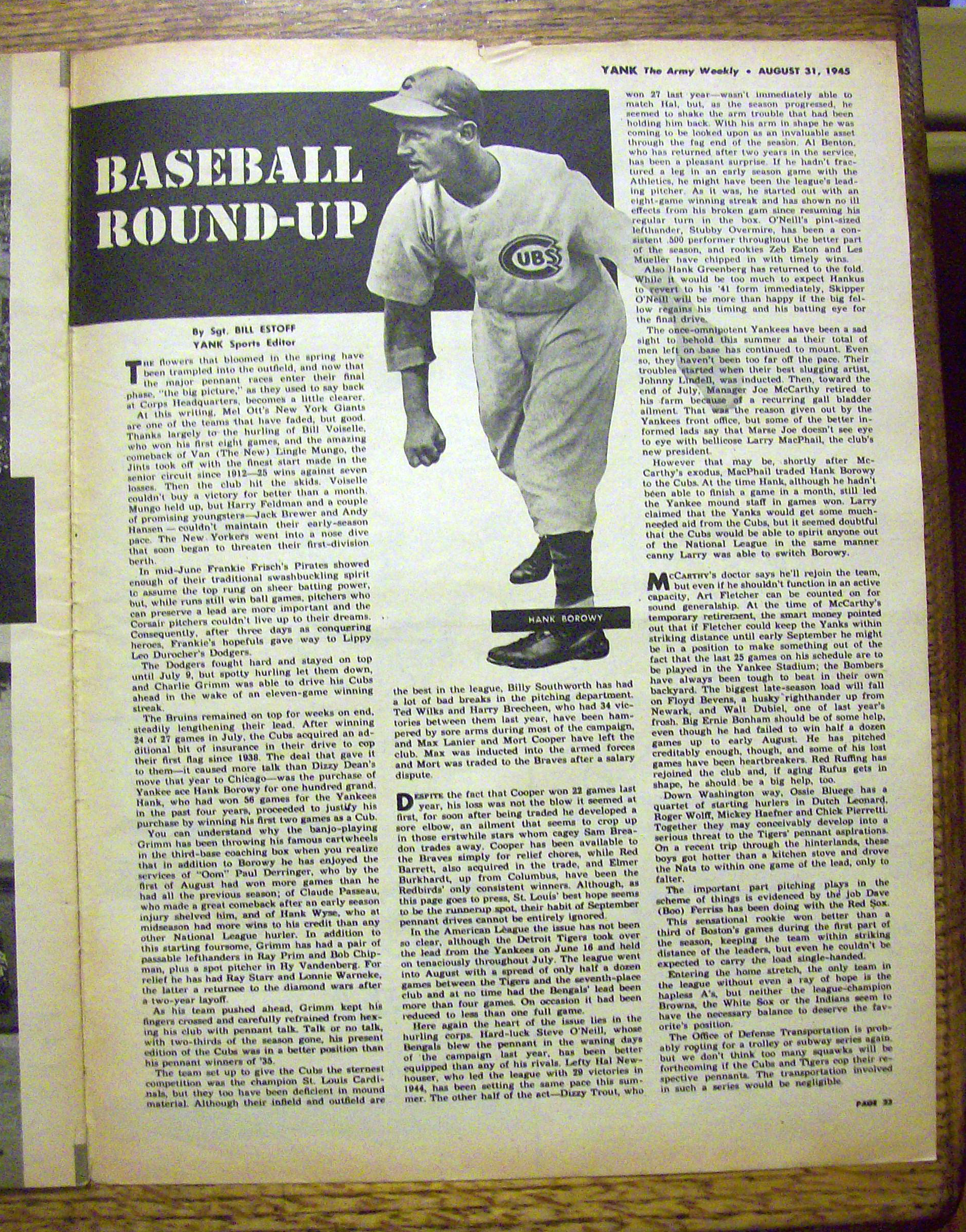 Yank Army Weekly Magazine August 31, 1945