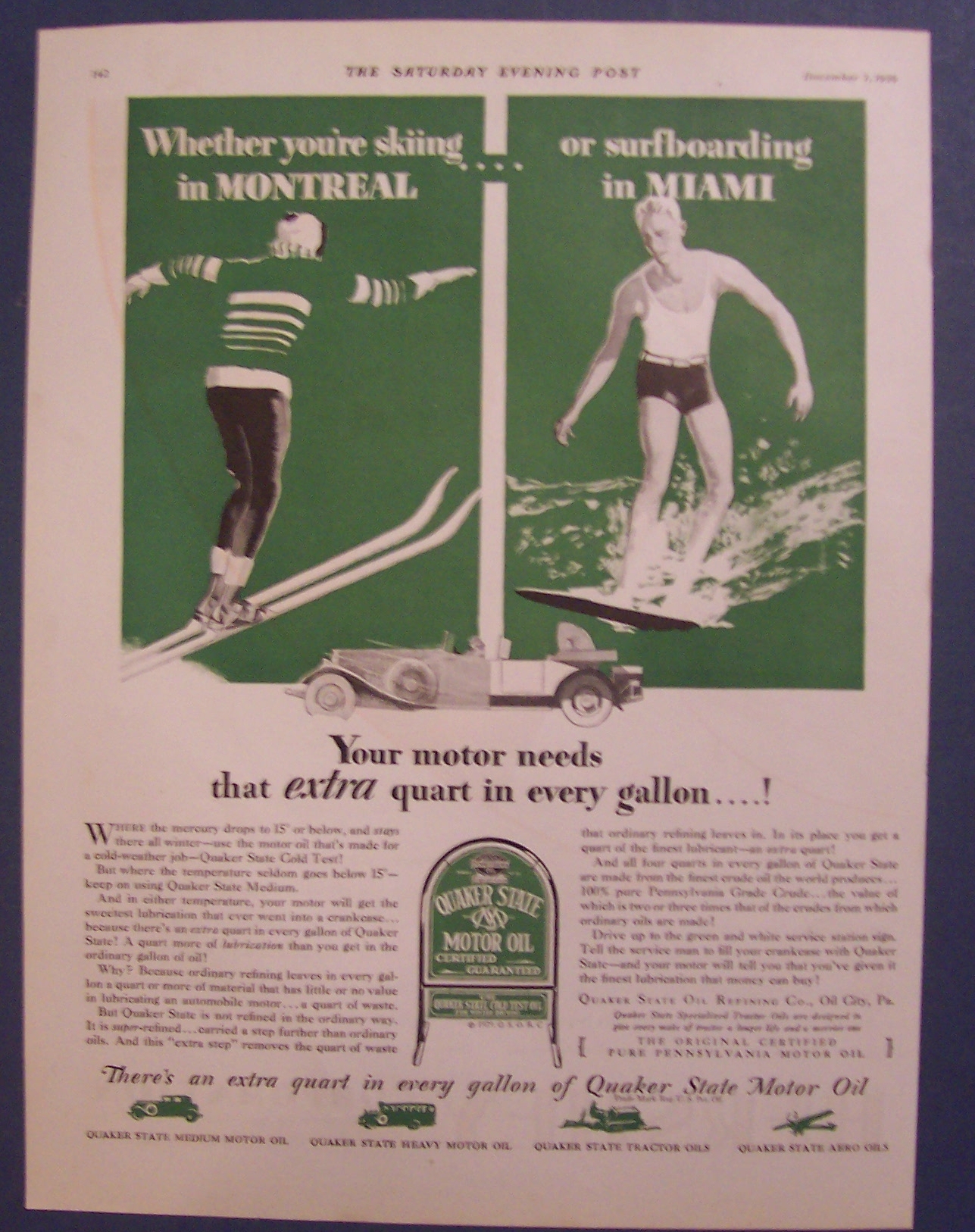 1929  Quaker  State  Motor  Oil
