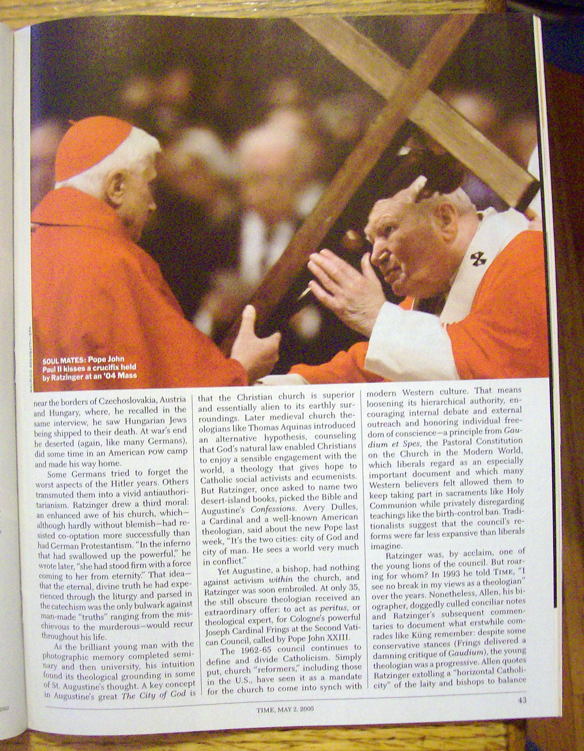 Time Magazine May 2, 2005 Inside The MInd Of The Pope