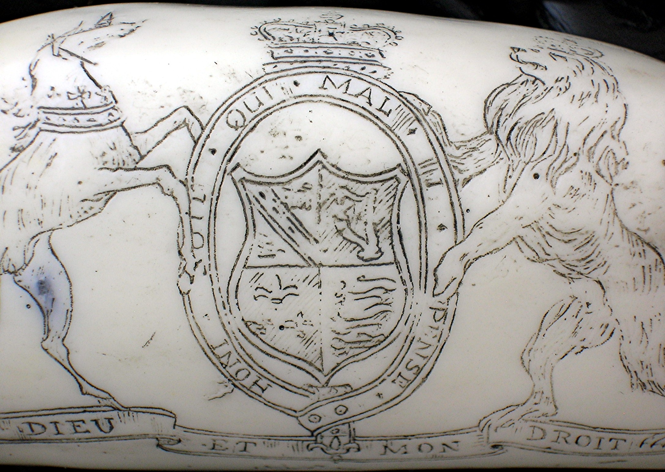 Resin Repro Ivory Scrimshaw Carving The Brandenberg