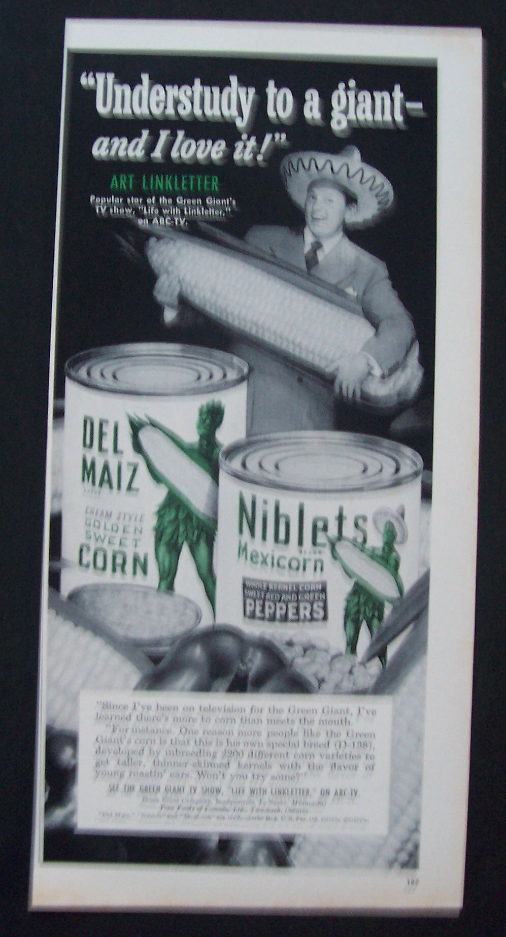 1951  Green Giant  Niblets  with  Art  Linkletter