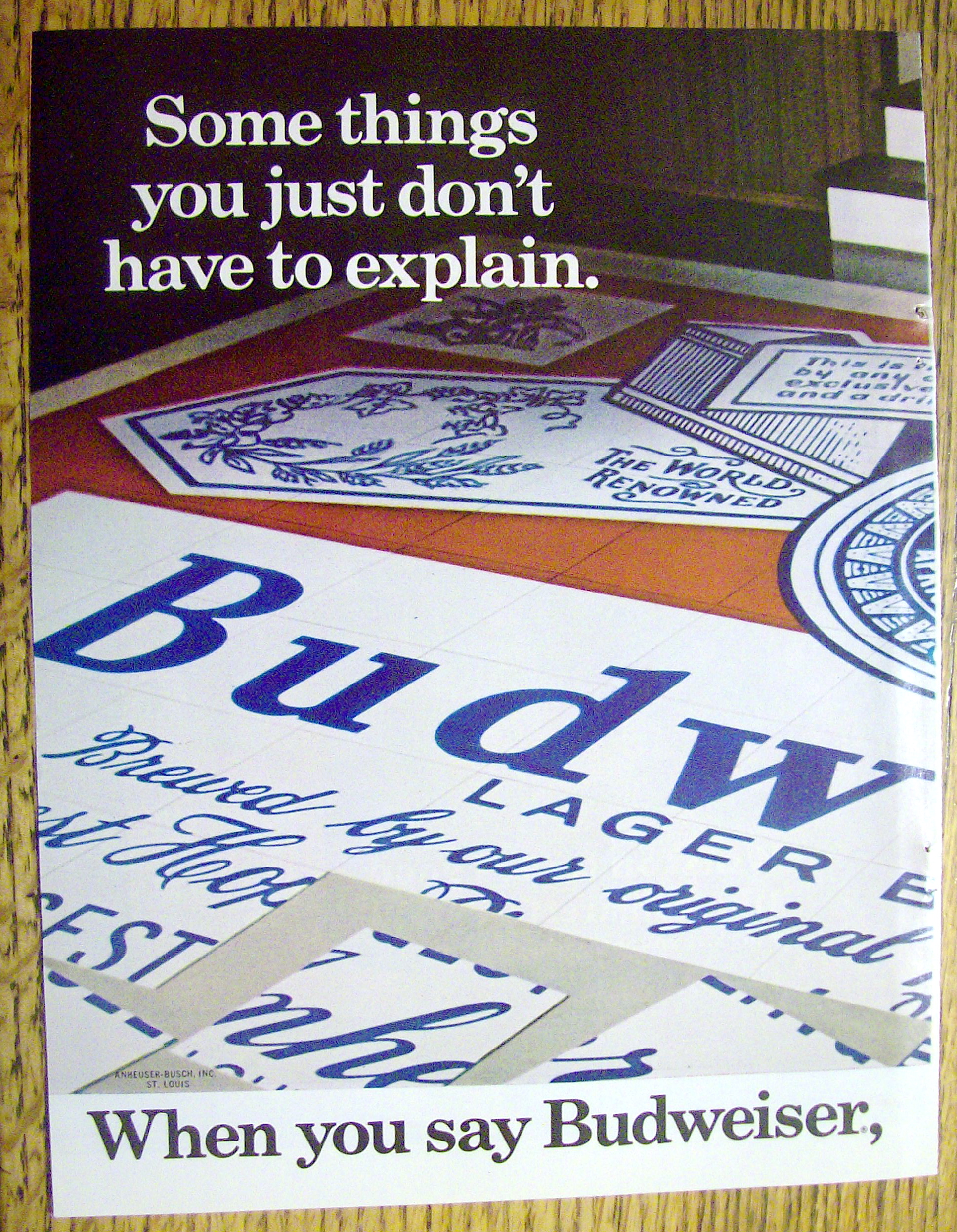 1972 Budweiser Beer with Man Building Puzzle