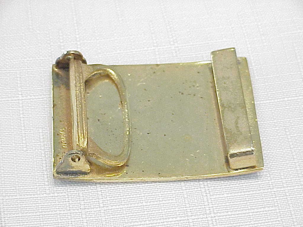 Bpoe Elks Club Blue And White Guilloche Enamel Belt Buckle