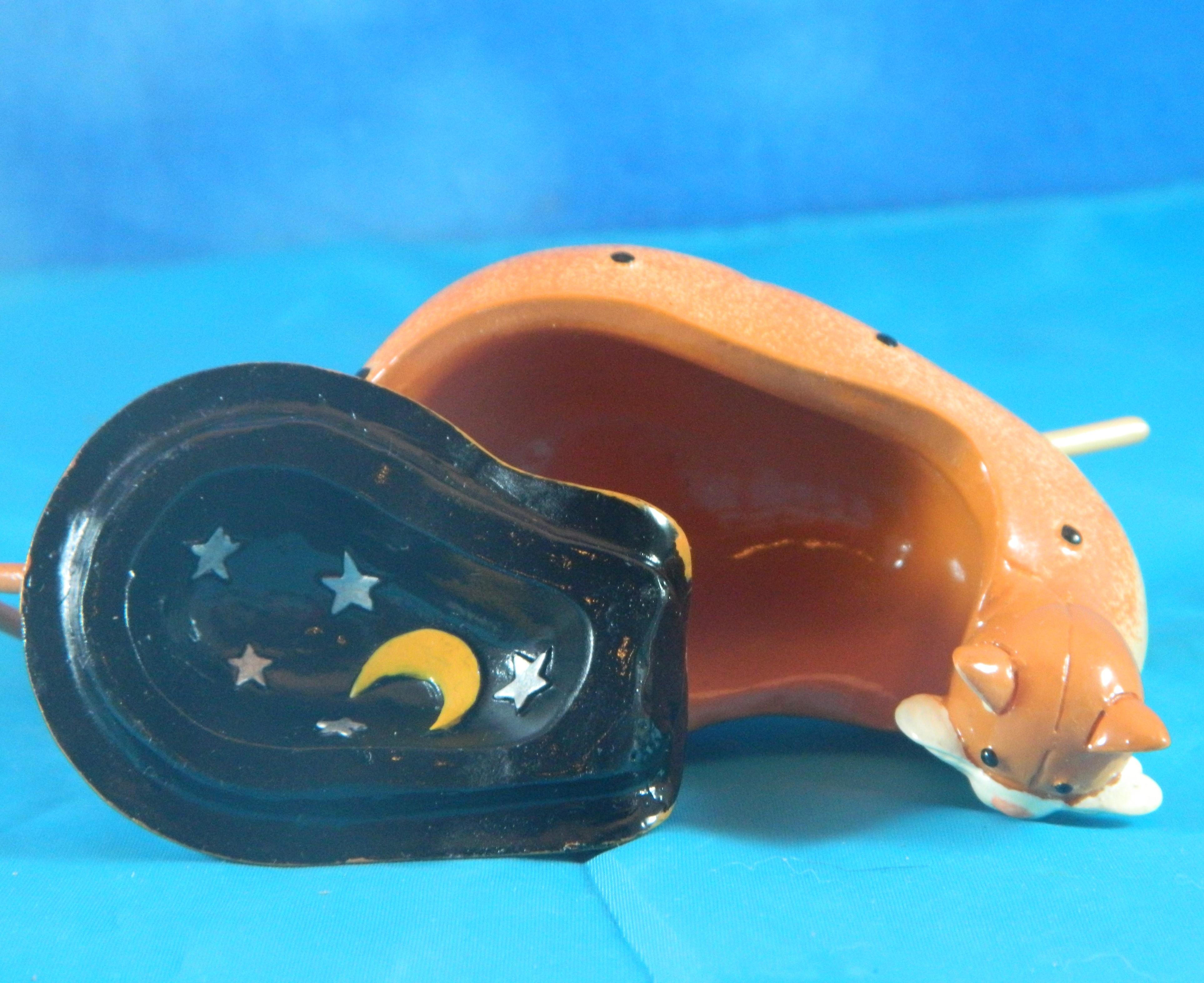 Enameled Metal Cat Trinket Box