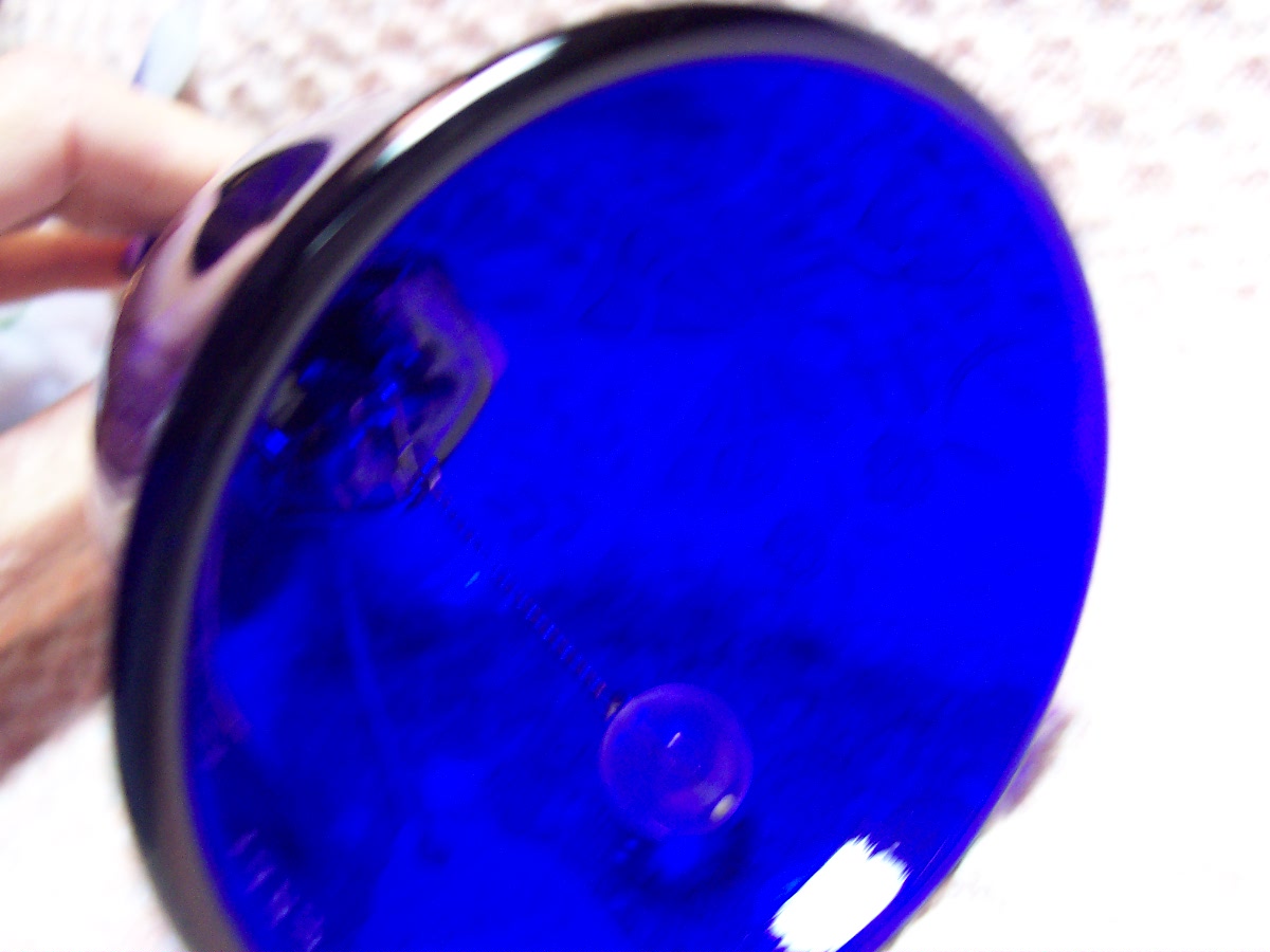 Fenton Cobalt Blue Glass Bell  Butterfly
