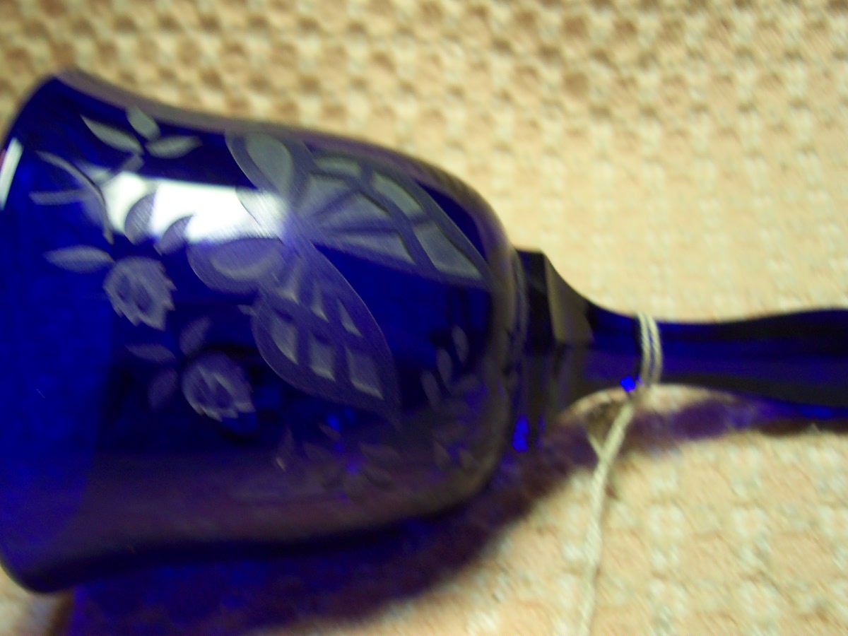 Fenton Cobalt Blue Glass Bell  Butterfly