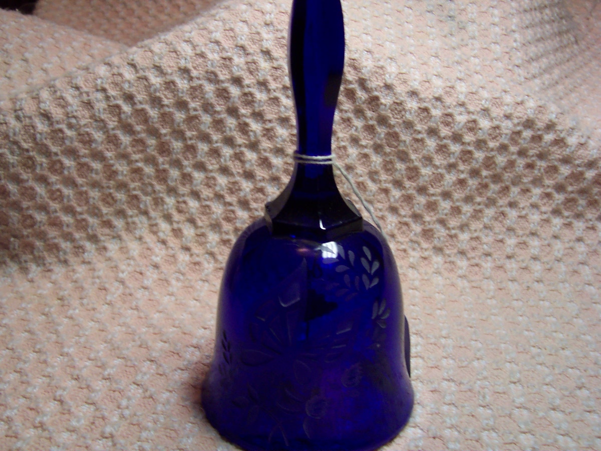 Fenton Cobalt Blue Glass Bell Butterfly