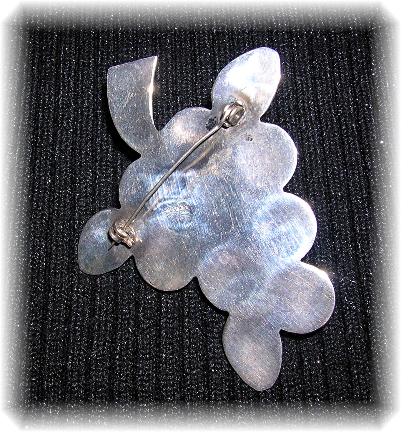 3 Inch Sterling Silver Grape brooch -W- Mexico
