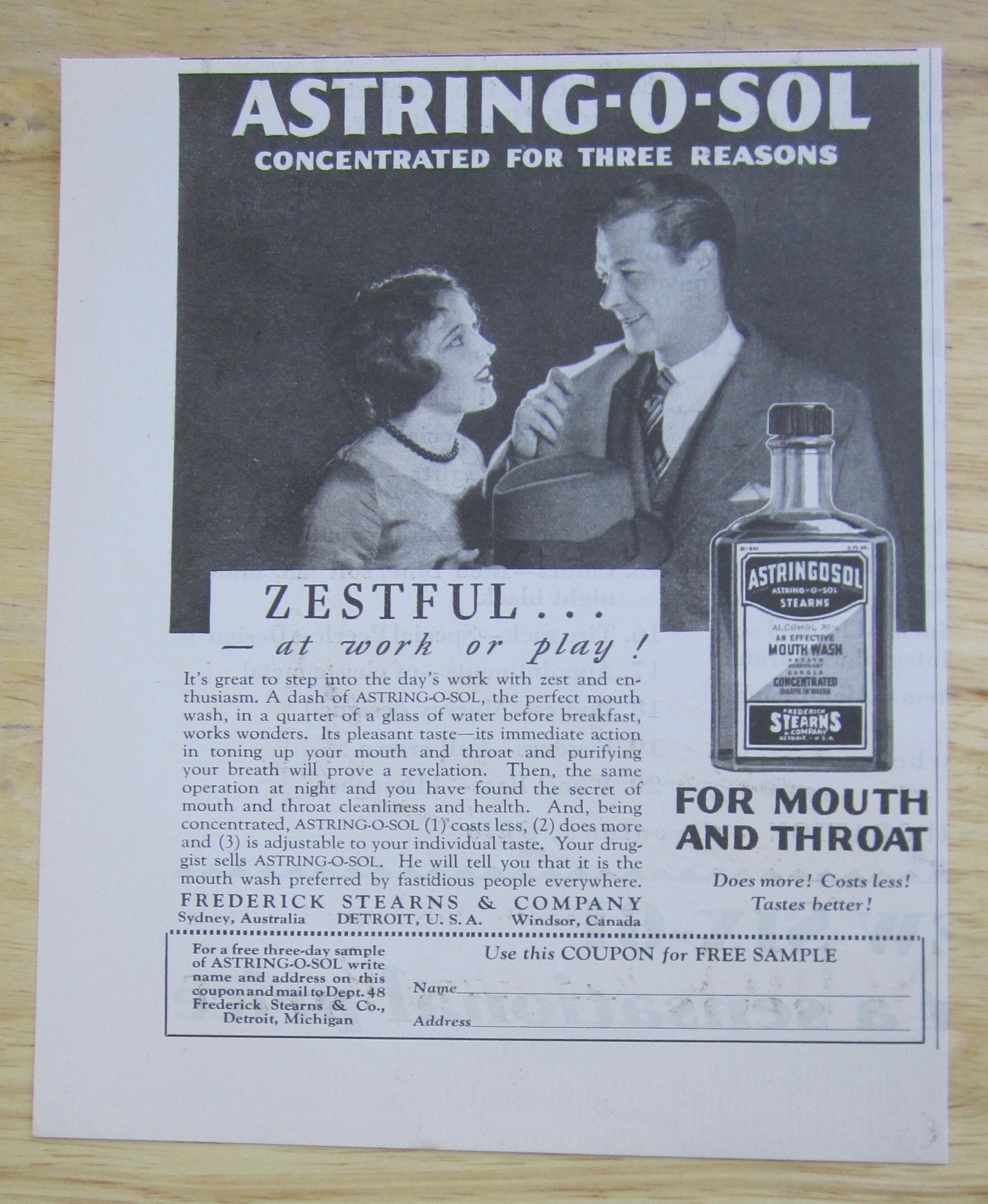 1929 Astring-O-Sol with Woman Talking to Man