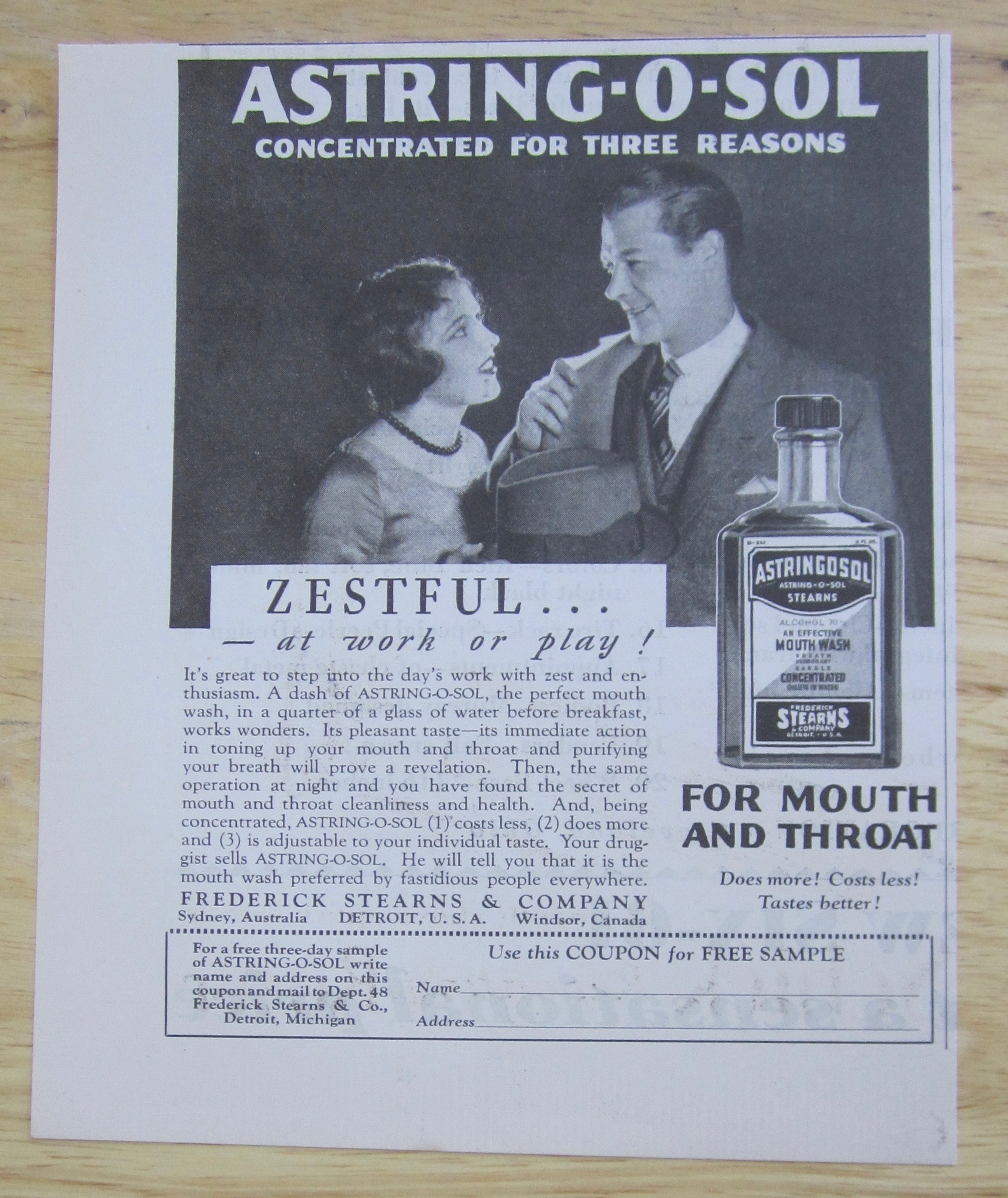 1929 Astring-O-Sol with Woman Talking to Man