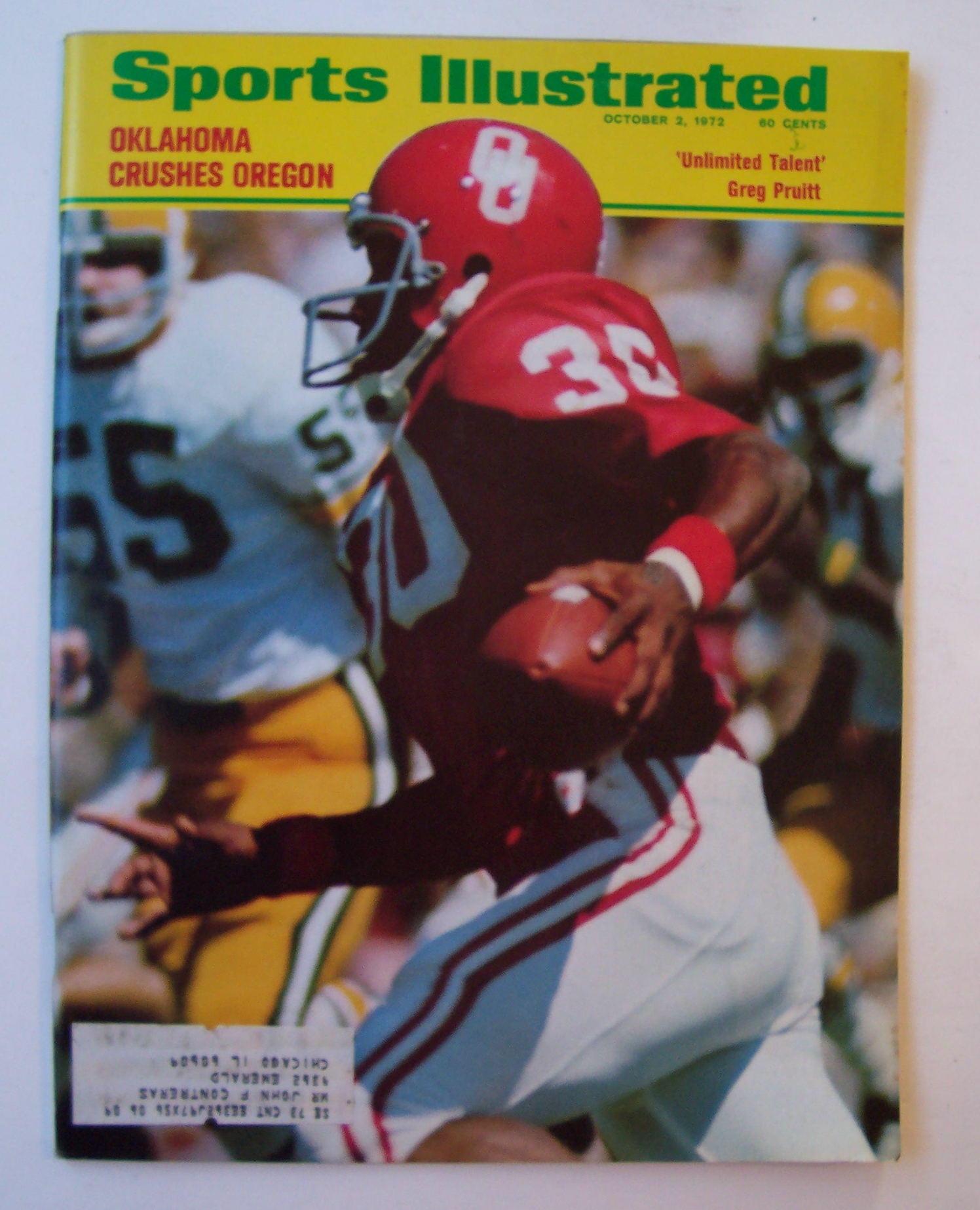Sports Illustrated Magazine-Oct 2, 1972-Greg Pruitt