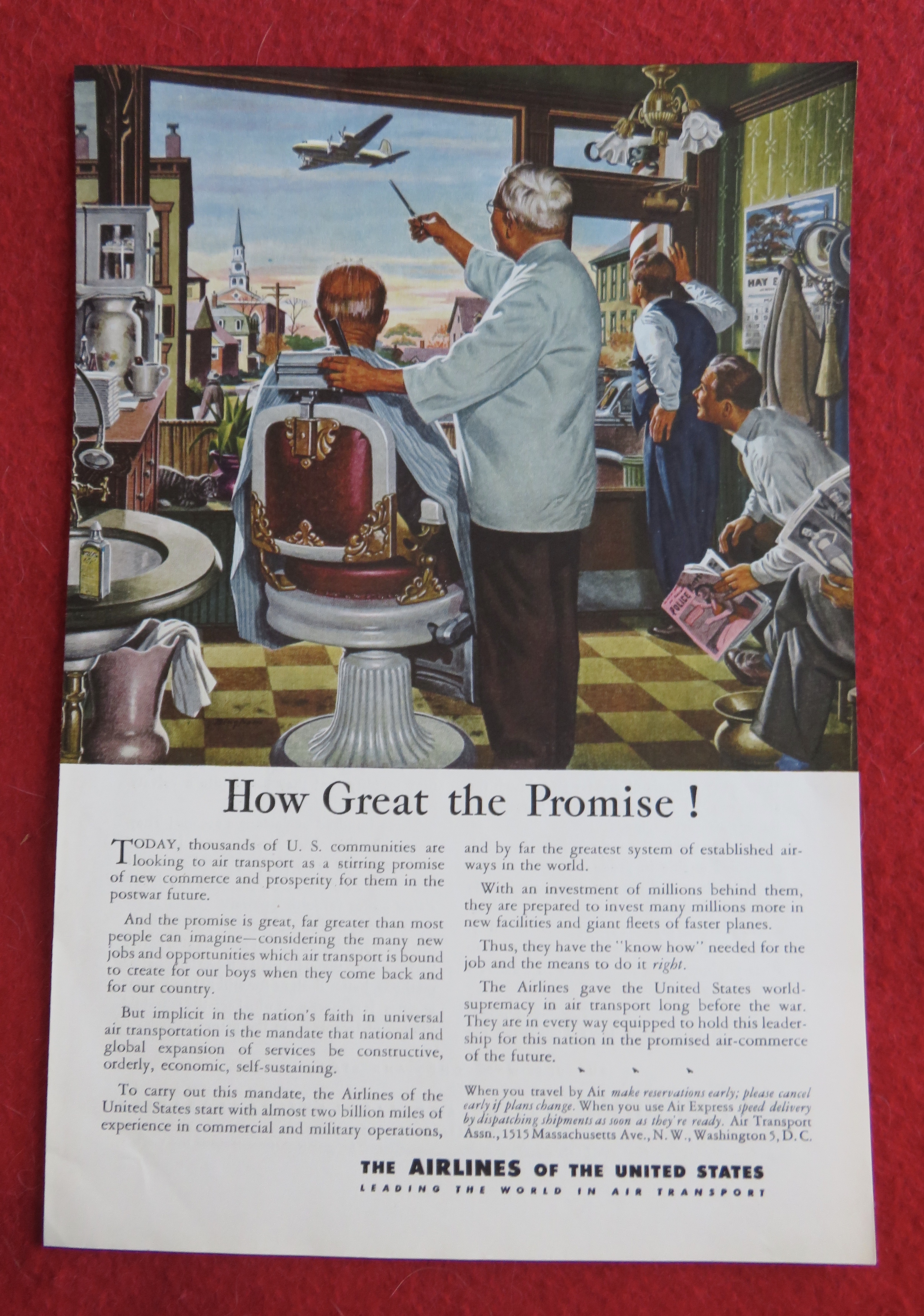 1944 Airlines Of The United States with Barber & Man