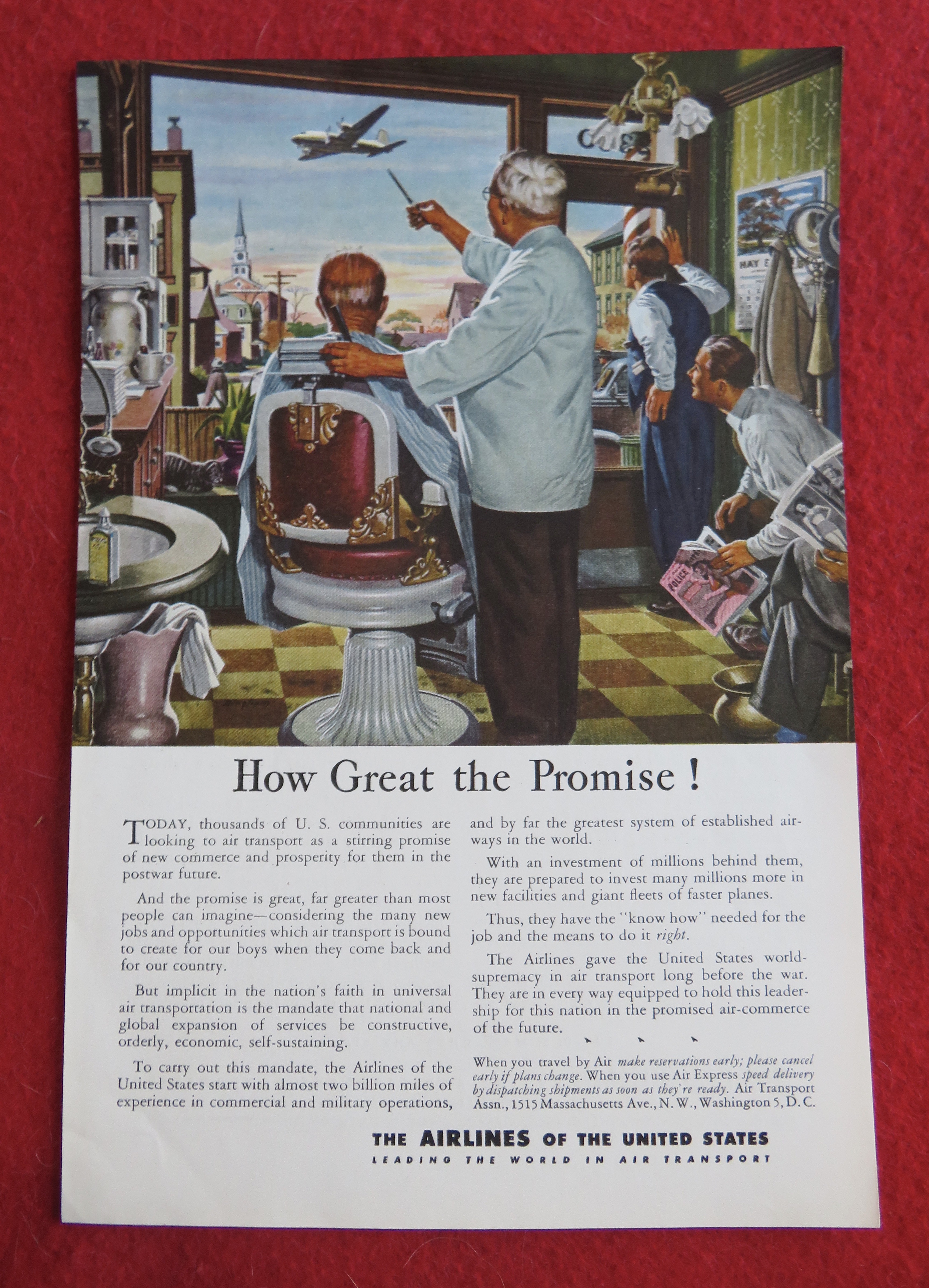 1944 Airlines Of The United States with Barber & Man