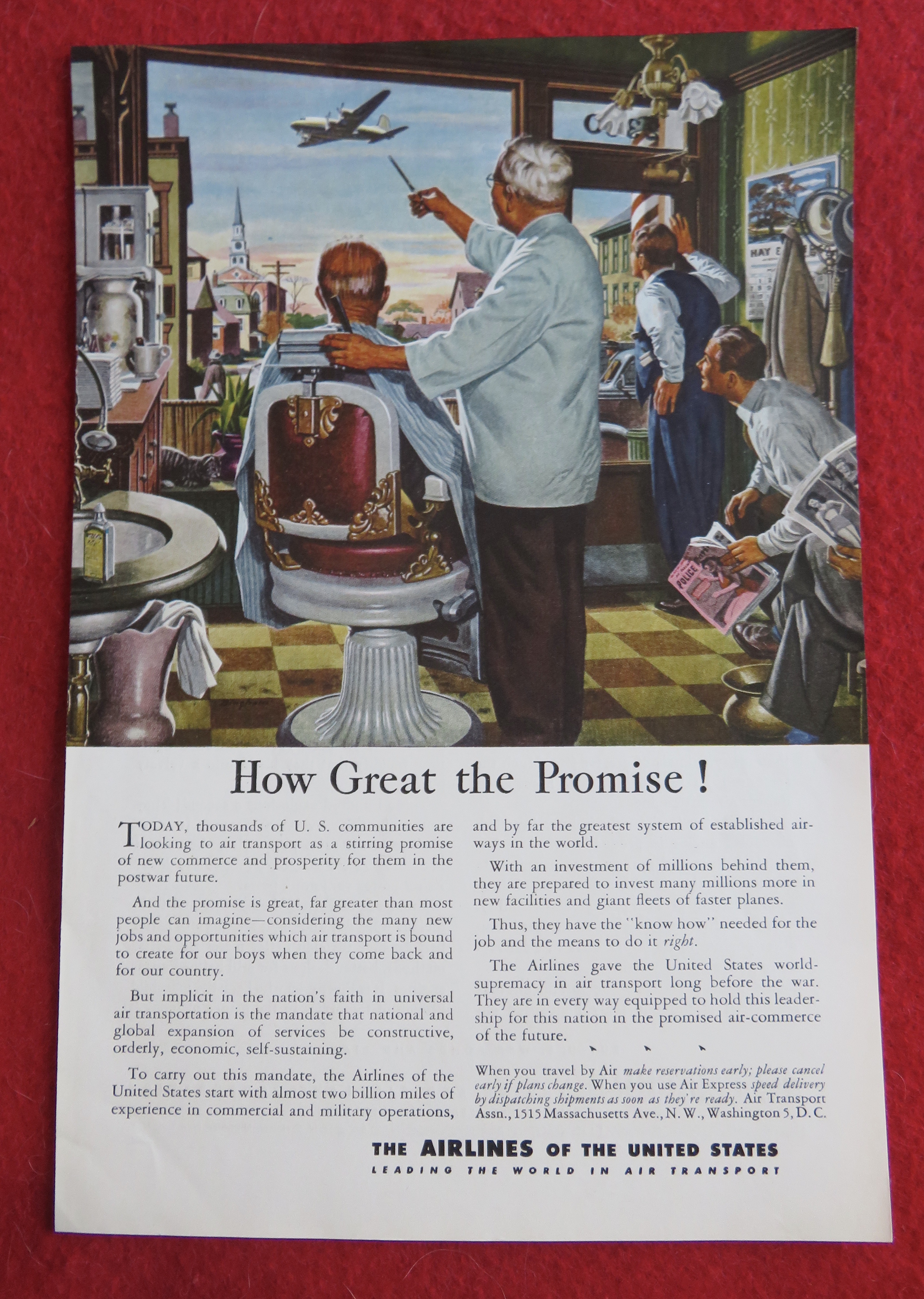 1944 Airlines Of The United States with Barber & Man
