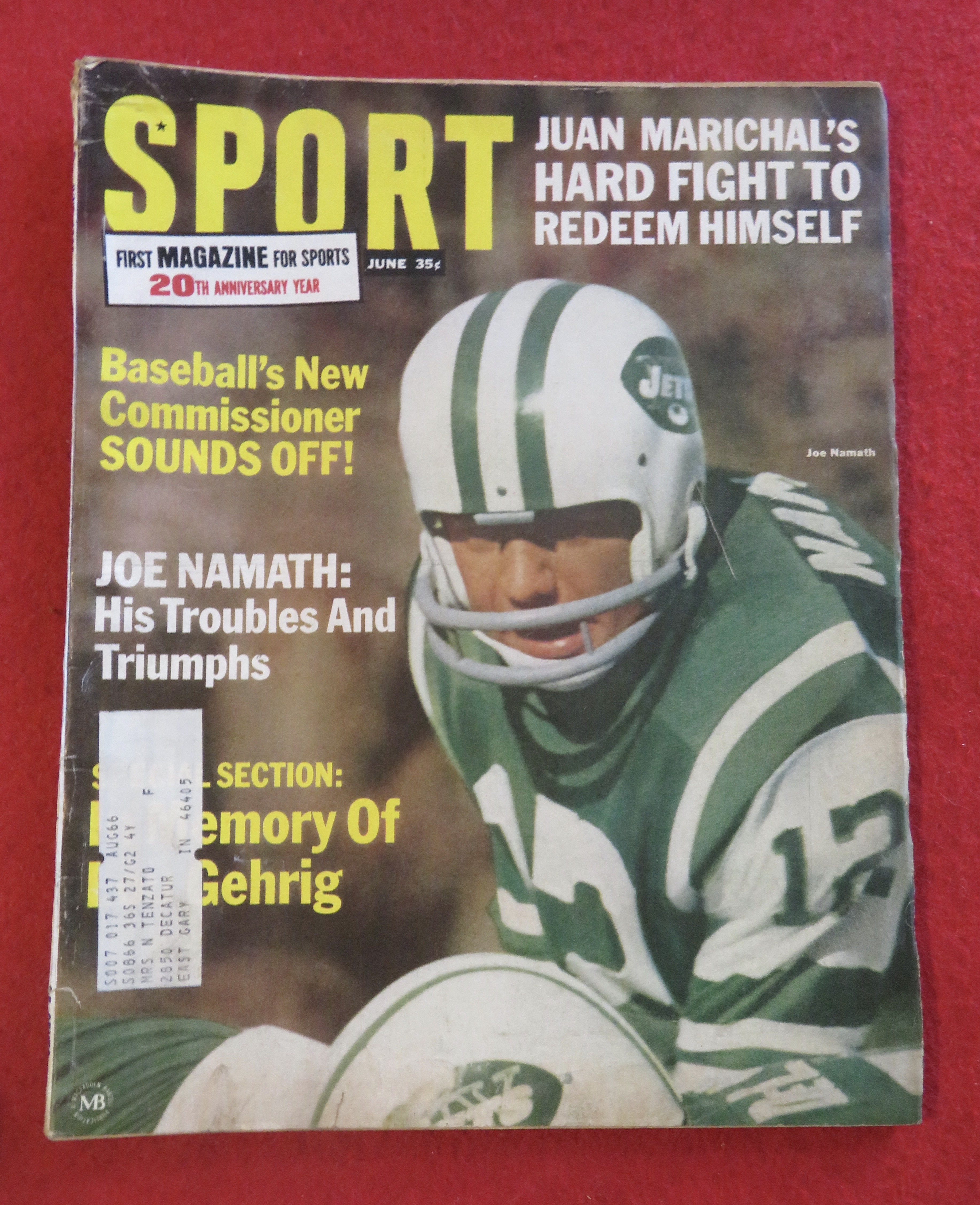 Sport Magazine June 1966 Joe Namath/Juan Marichal